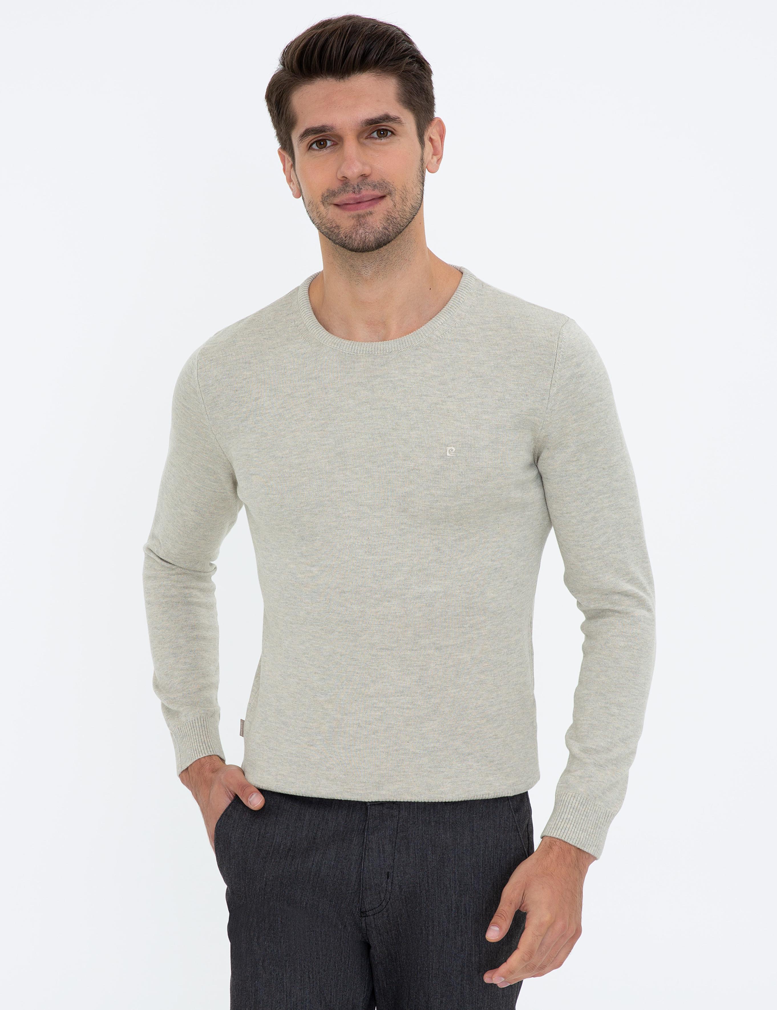 Kum Melanj Slim Fit Bisiklet Yaka Basic Triko Kazak