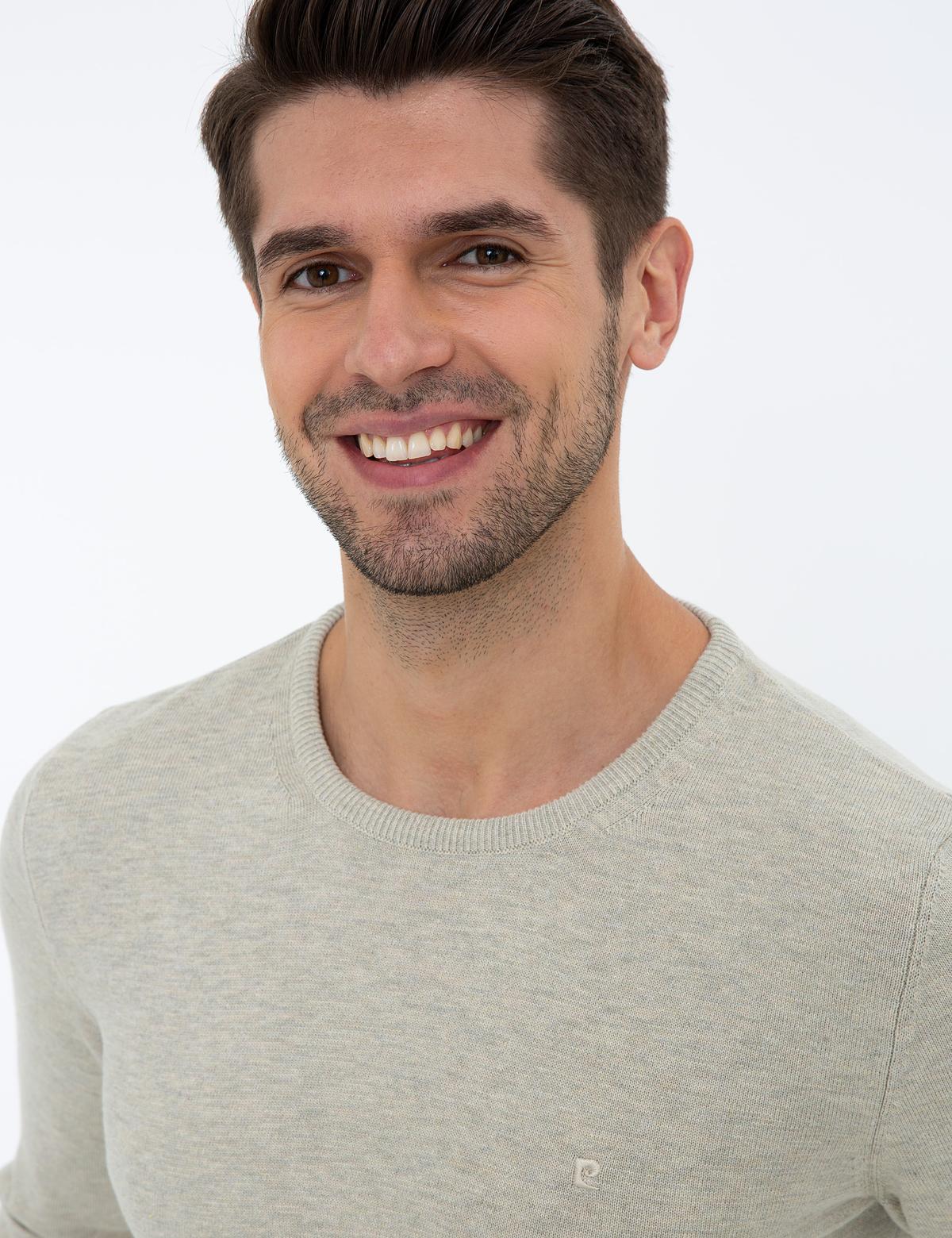 Kum Melanj Slim Fit Bisiklet Yaka Basic Triko Kazak - 50237801063