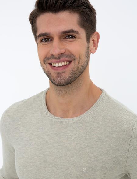 Kum Melanj Slim Fit Bisiklet Yaka Basic Triko Kazak - 50237801063