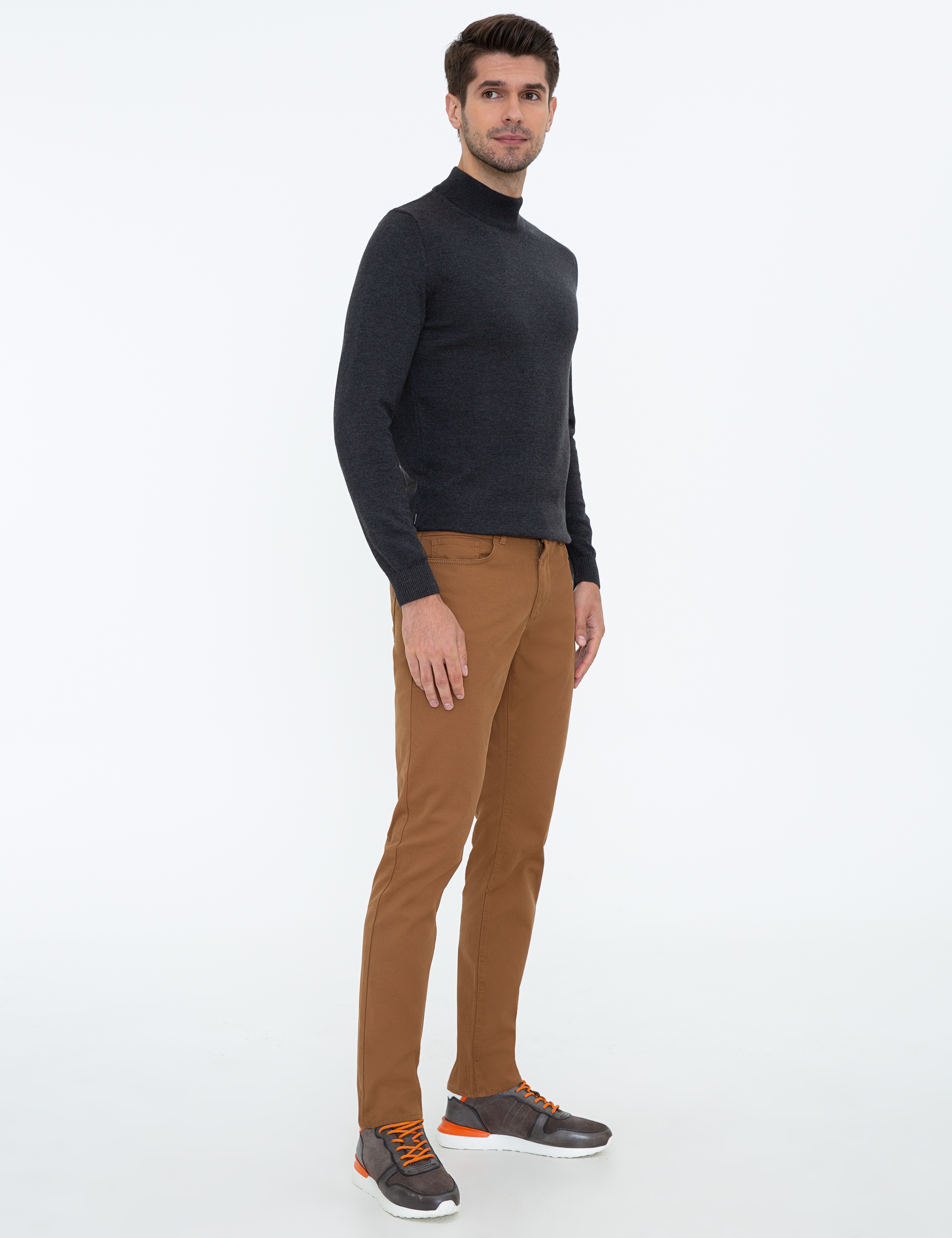 Haki Slim Fit Kanvas Pantolon - Image 3