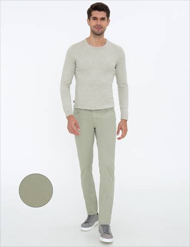 Su Yeşili Slim Fit Kanvas Pantolon