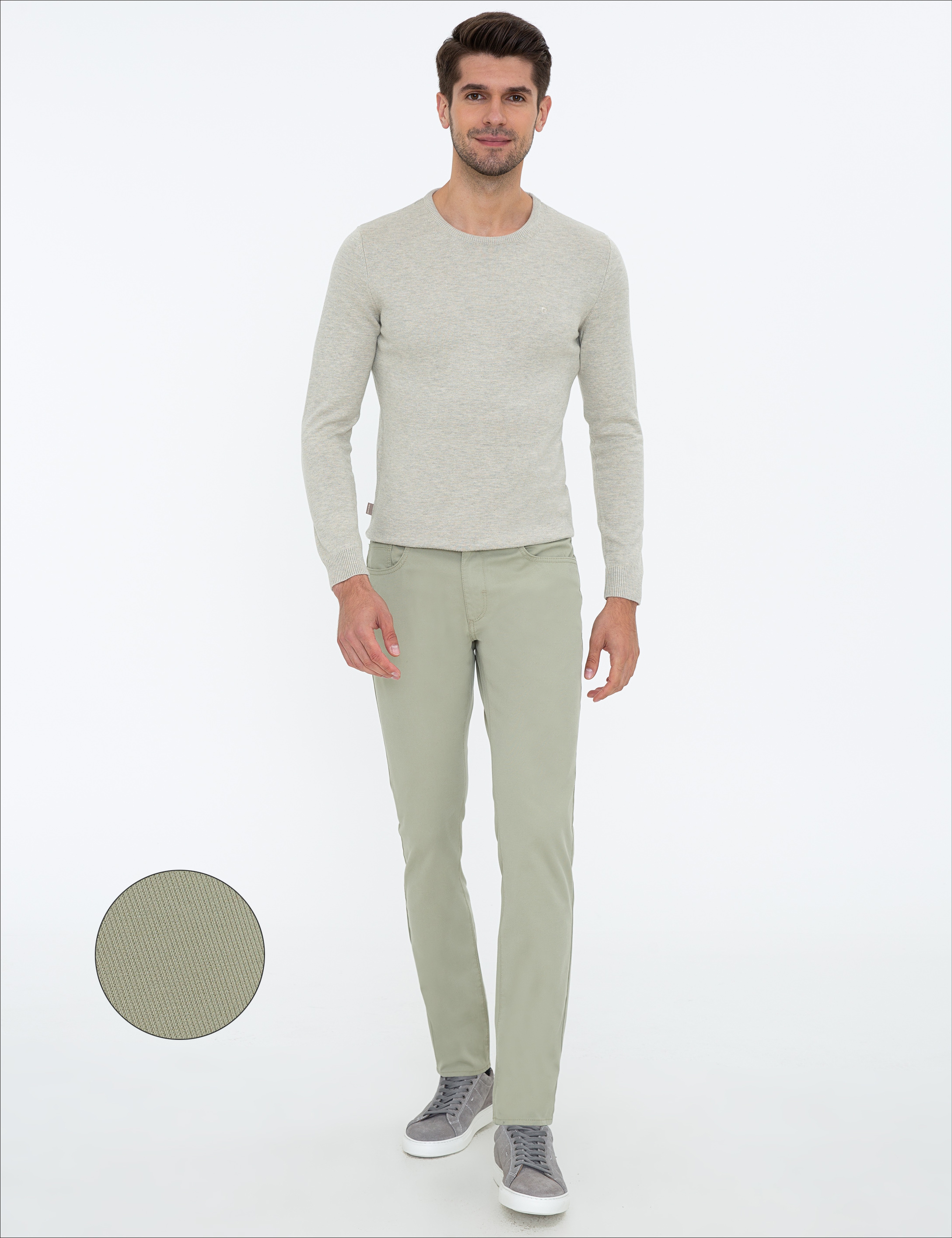 Su Yeşili Slim Fit Kanvas Pantolon