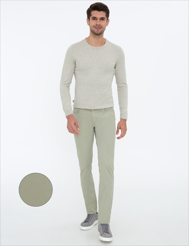 Su Yeşili Slim Fit Kanvas Pantolon