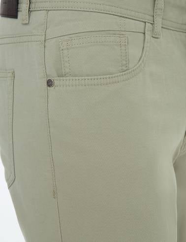 Su Yeşili Slim Fit Kanvas Pantolon