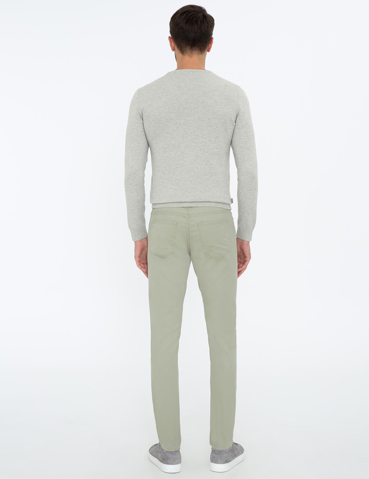 Su Yeşili Slim Fit Kanvas Pantolon - 50239836251