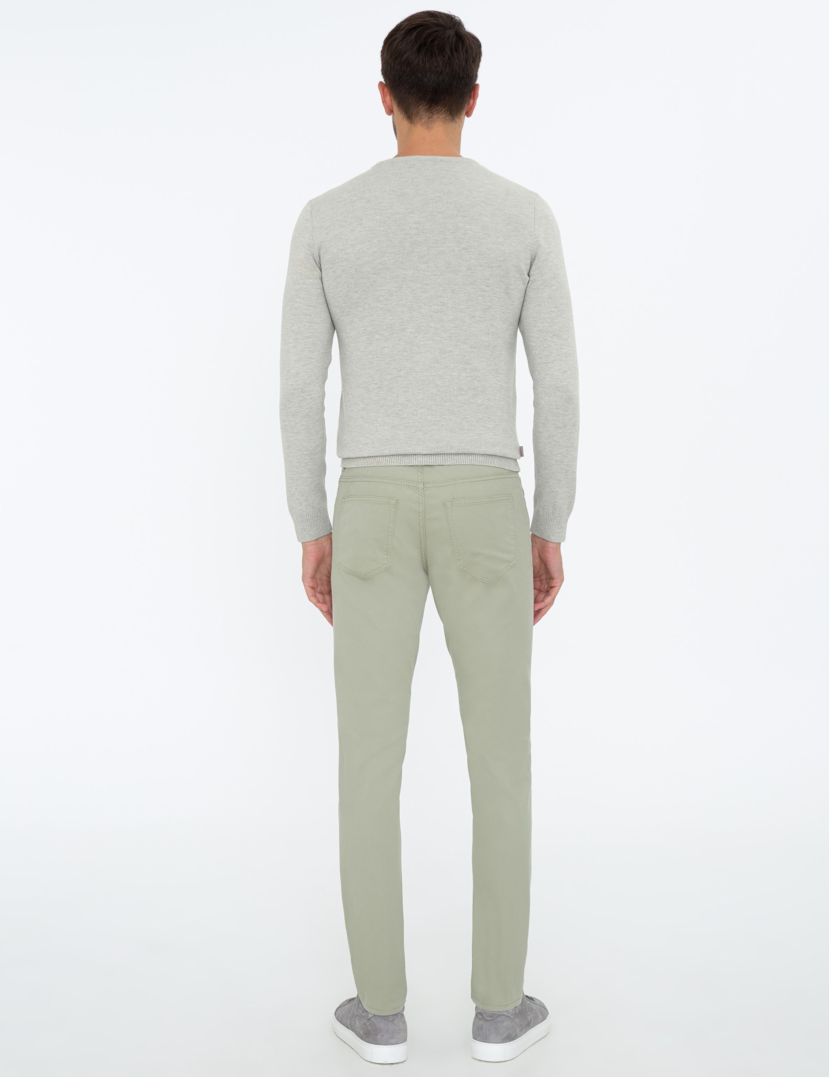 Su Yeşili Slim Fit Kanvas Pantolon