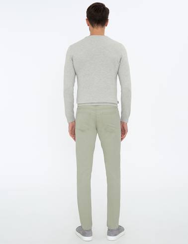 Su Yeşili Slim Fit Kanvas Pantolon