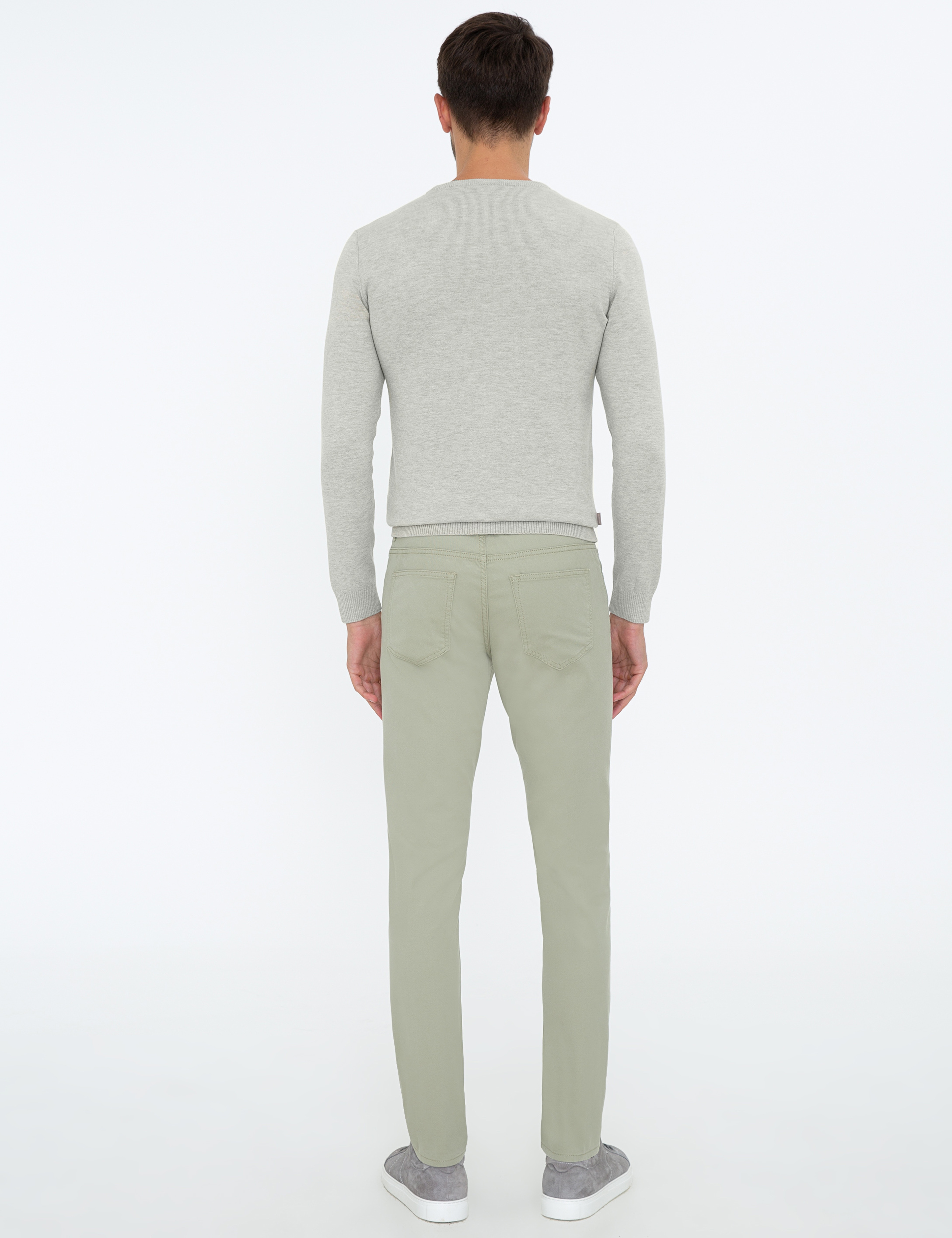 Su Yeşili Slim Fit Kanvas Pantolon - Image 4