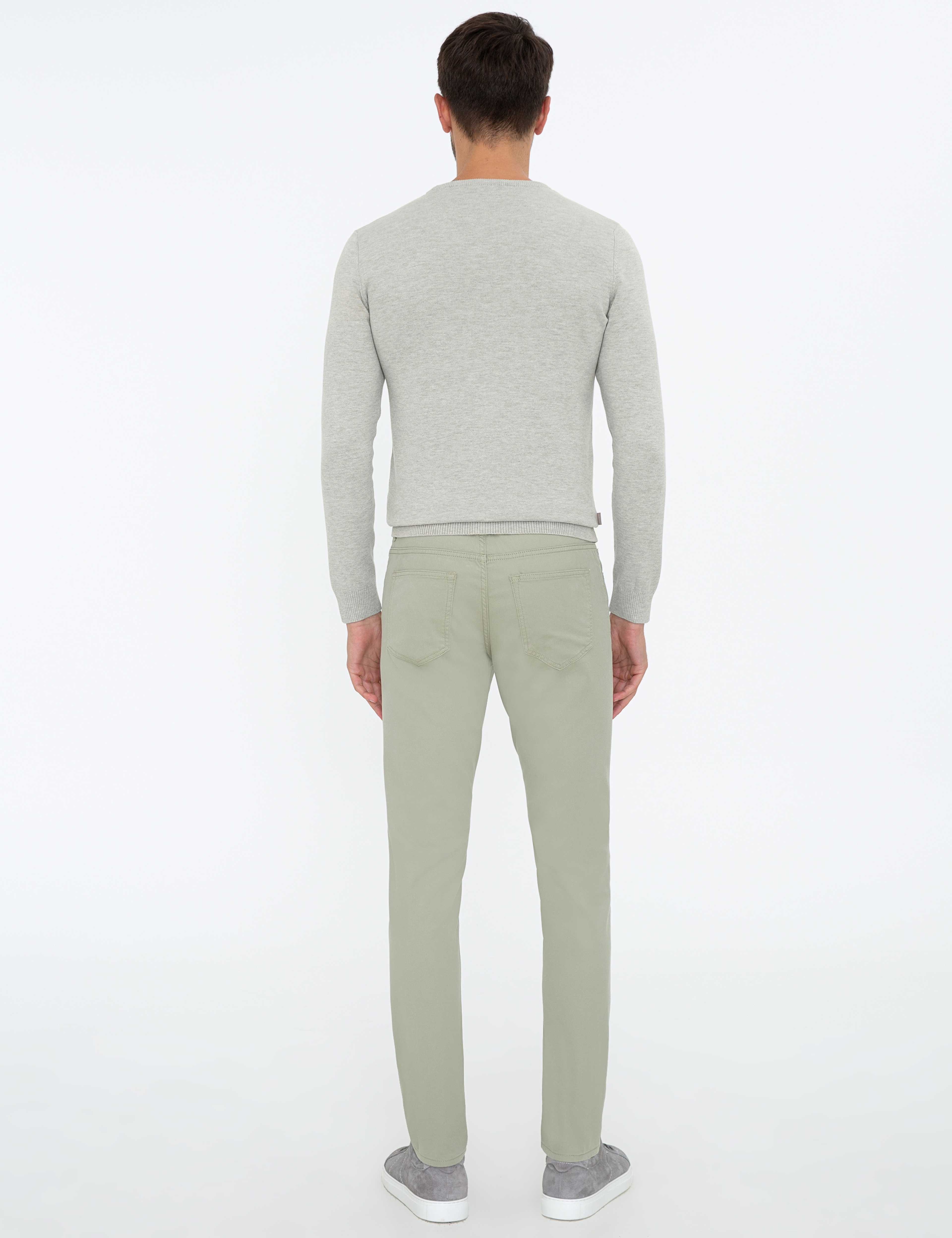 Su Yeşili Slim Fit Kanvas Pantolon