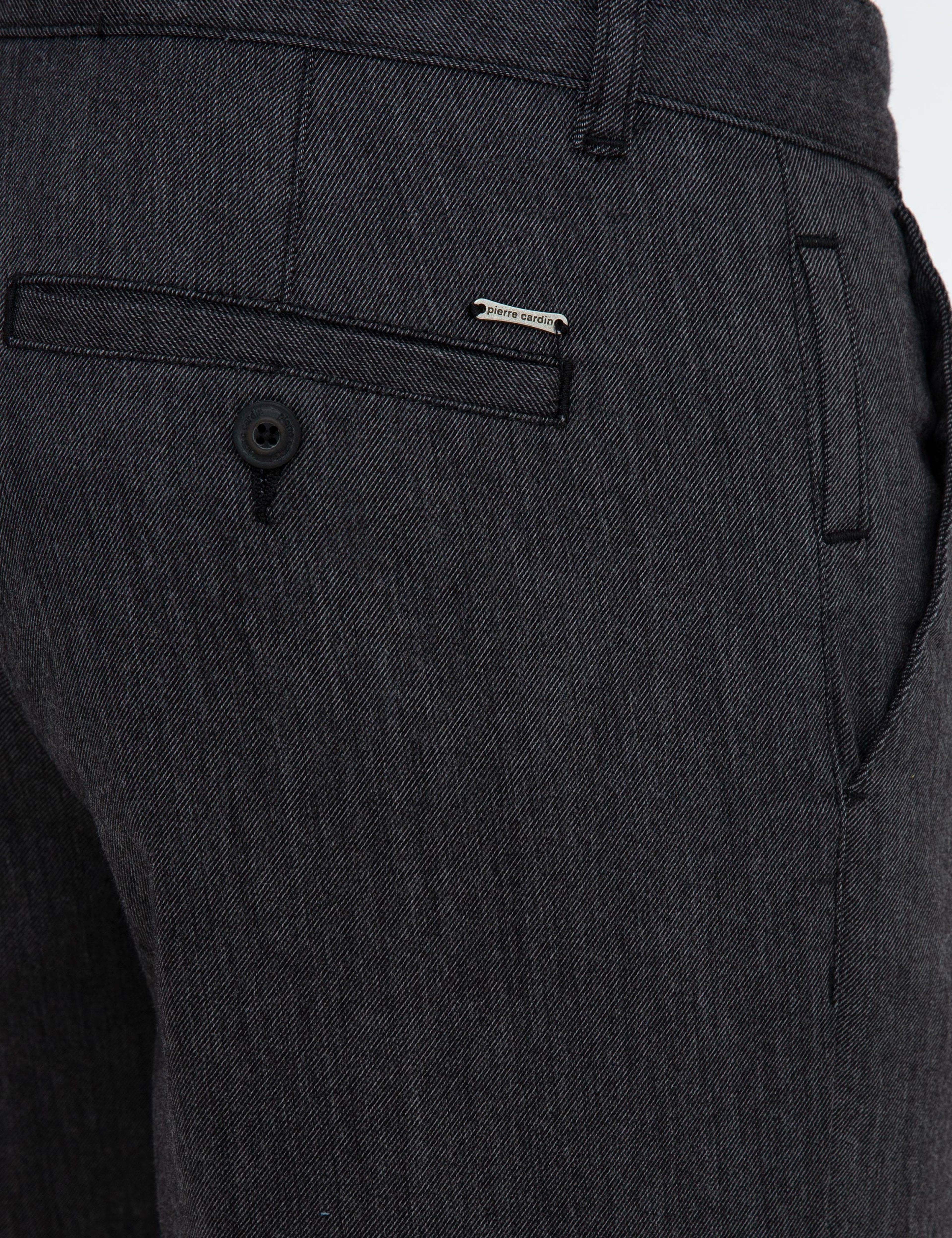 Siyah Regular Fit Kanvas Pantolon - Image 5