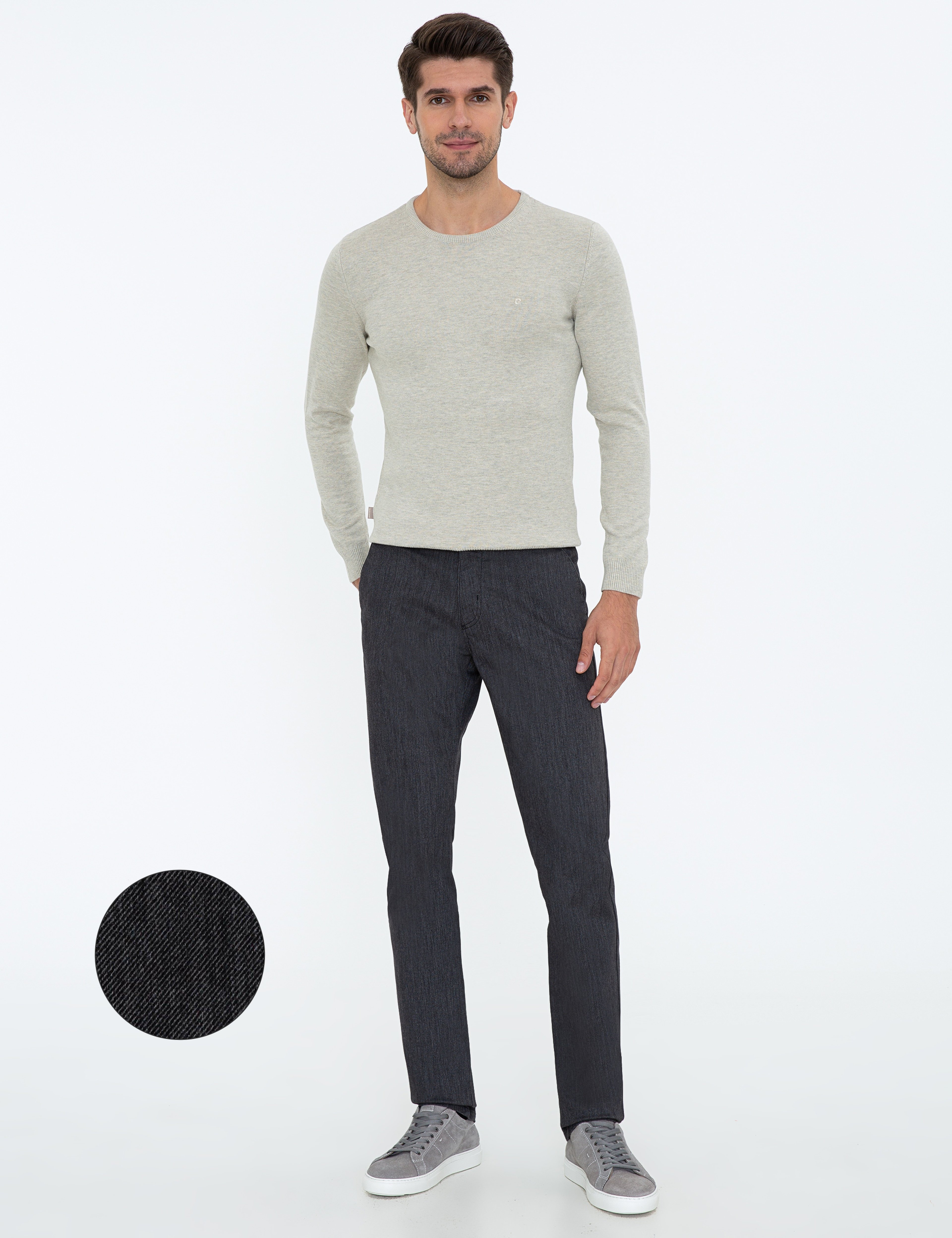 Siyah Regular Fit Kanvas Pantolon