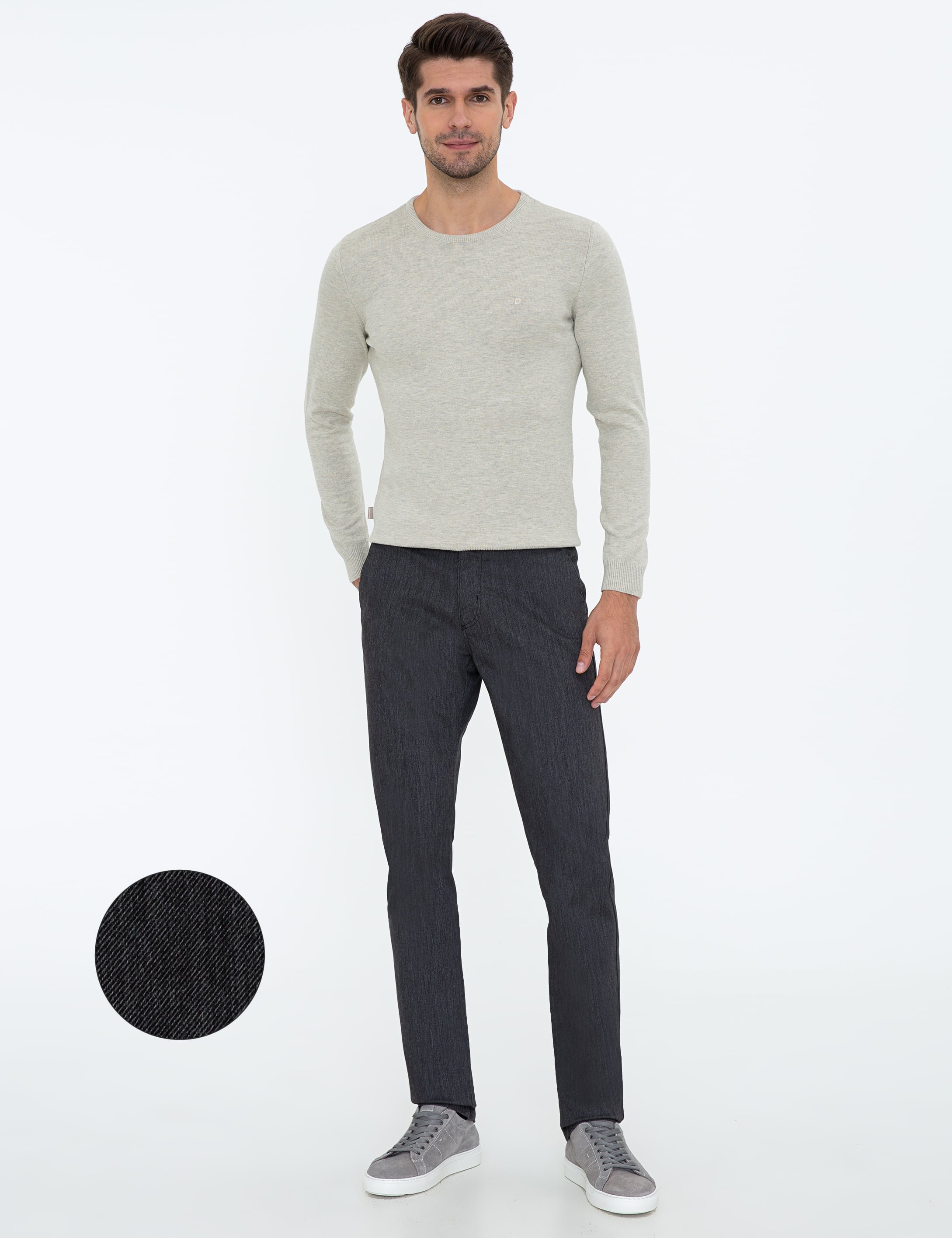 Siyah Regular Fit Kanvas Pantolon