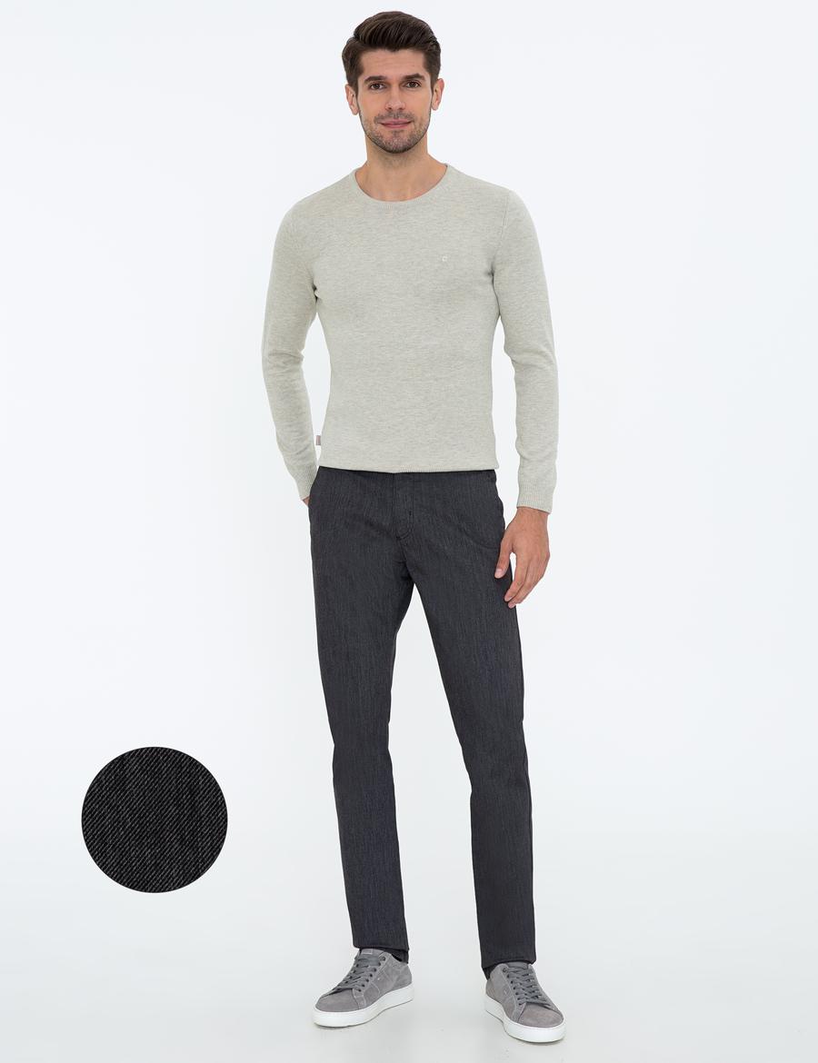 Siyah Regular Fit Kanvas Pantolon