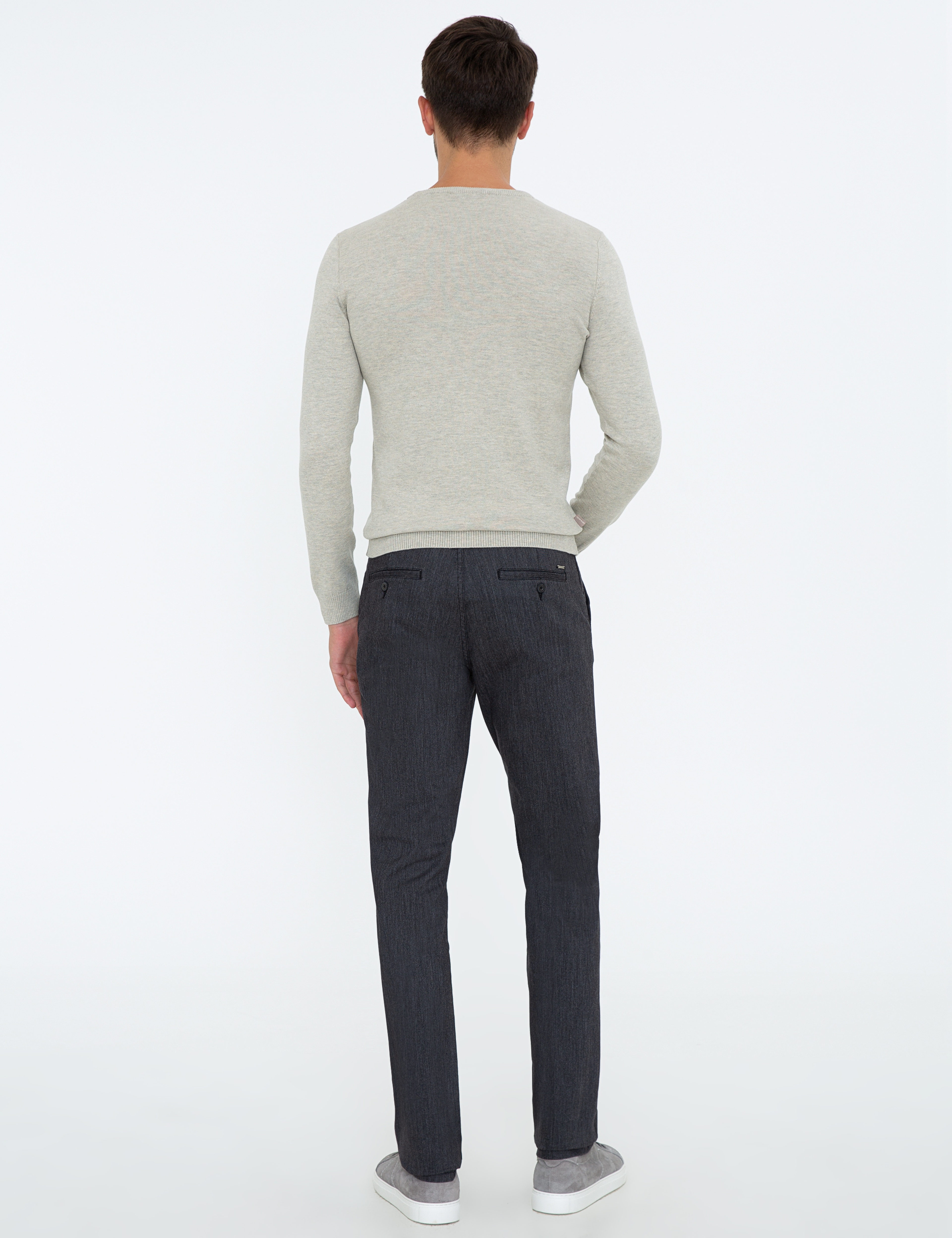 Siyah Regular Fit Kanvas Pantolon