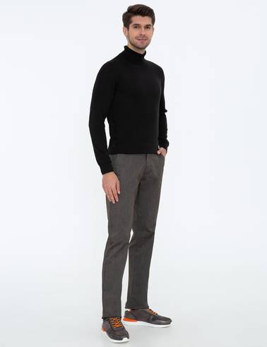 Kahverengi Regular Fit Kanvas Pantolon