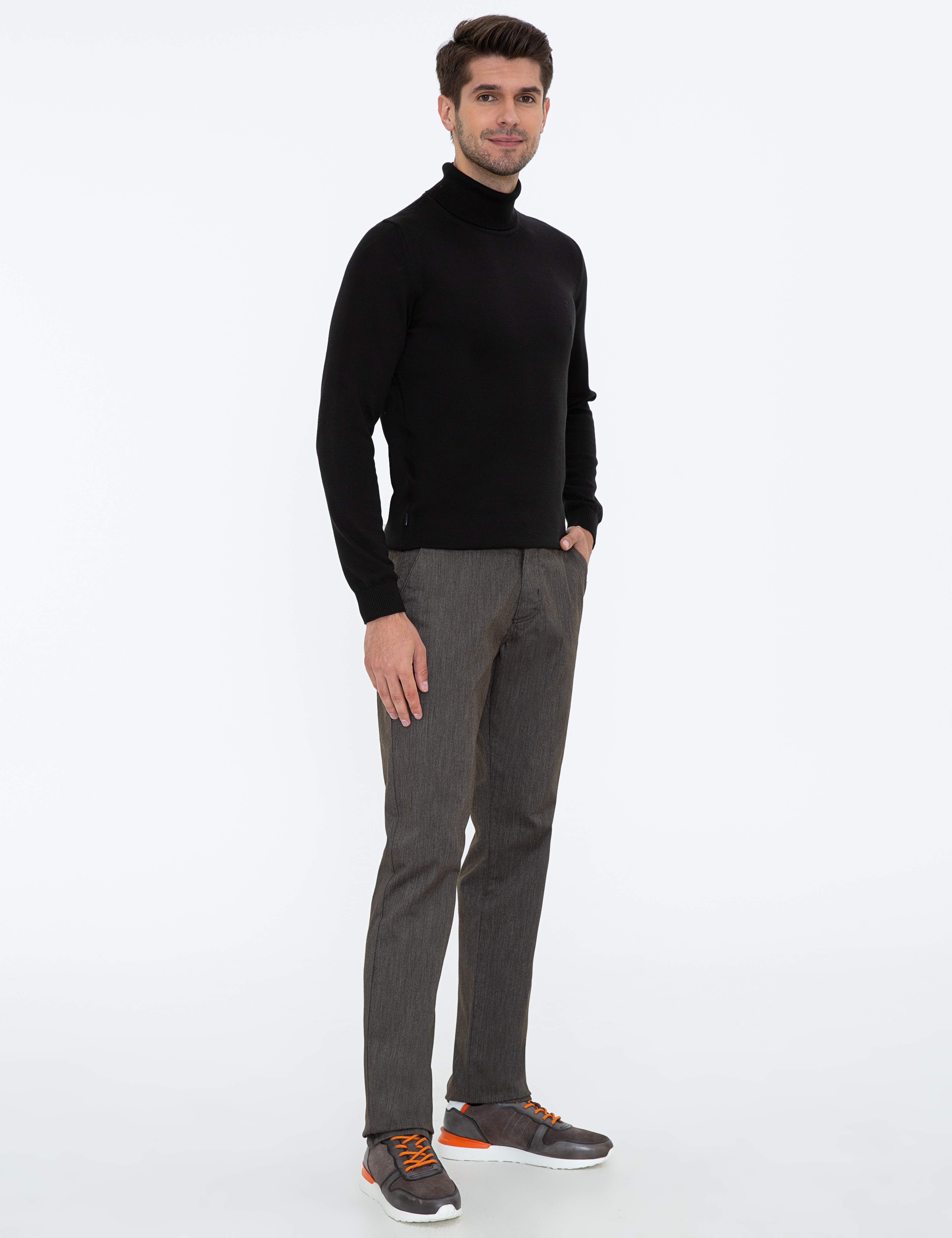 Kahverengi Regular Fit Kanvas Pantolon - Image 3