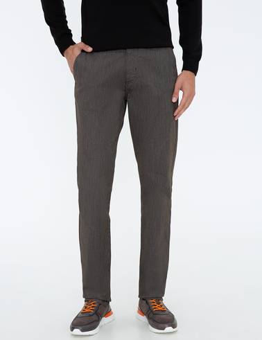Kahverengi Regular Fit Kanvas Pantolon