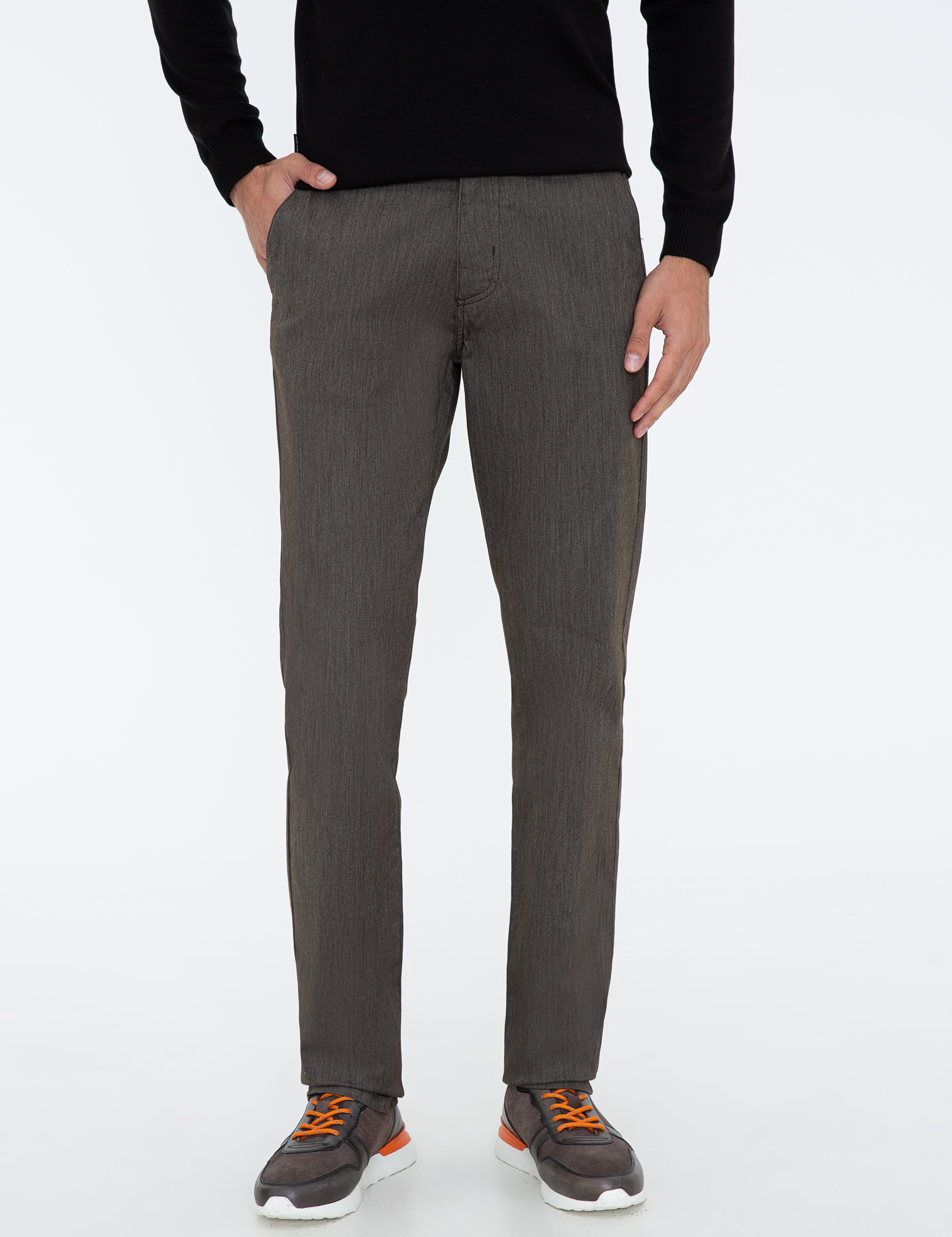 Kahverengi Regular Fit Kanvas Pantolon - Image 2