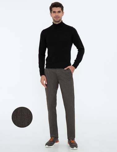 Kahverengi Regular Fit Kanvas Pantolon