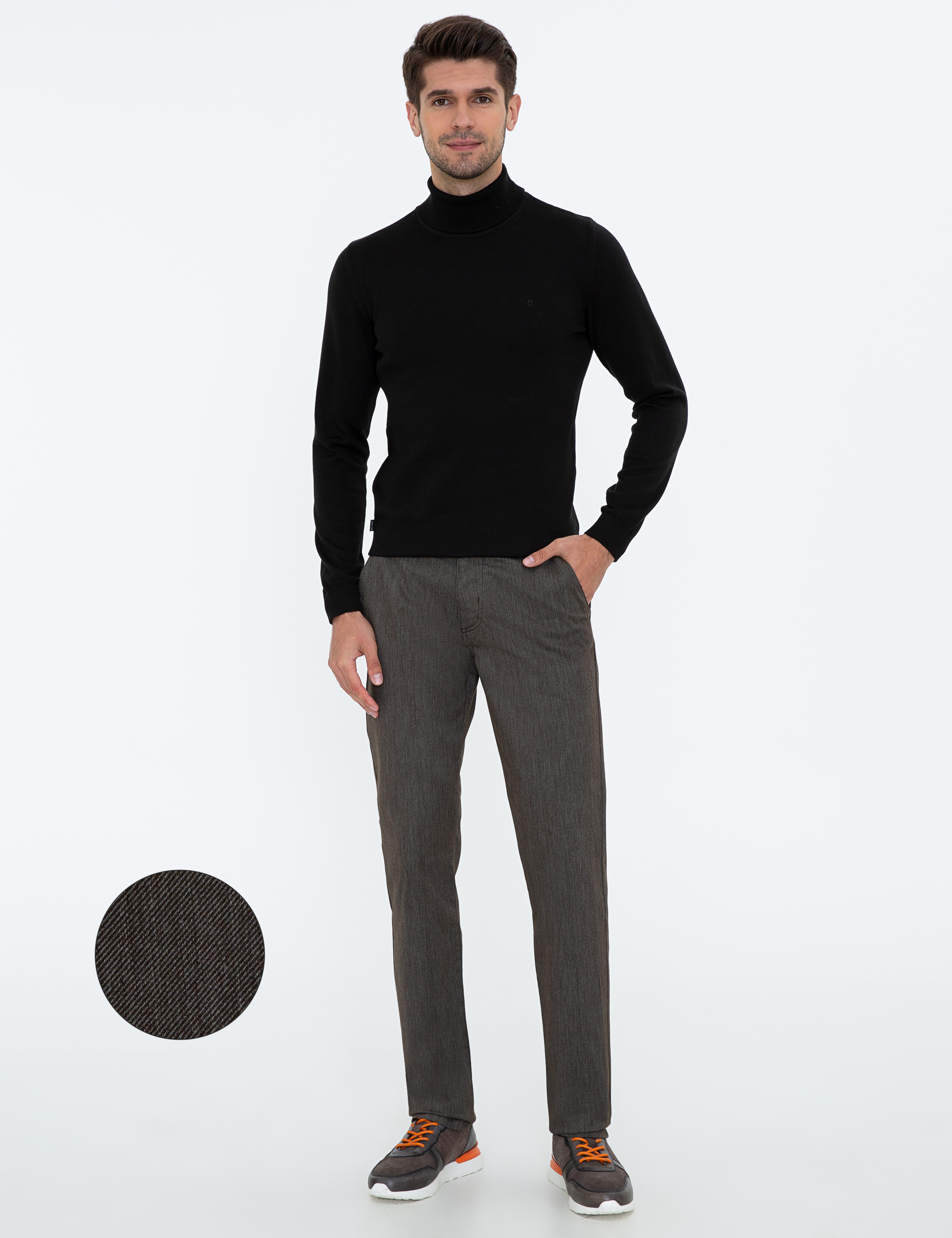 Kahverengi Regular Fit Kanvas Pantolon - Image 1