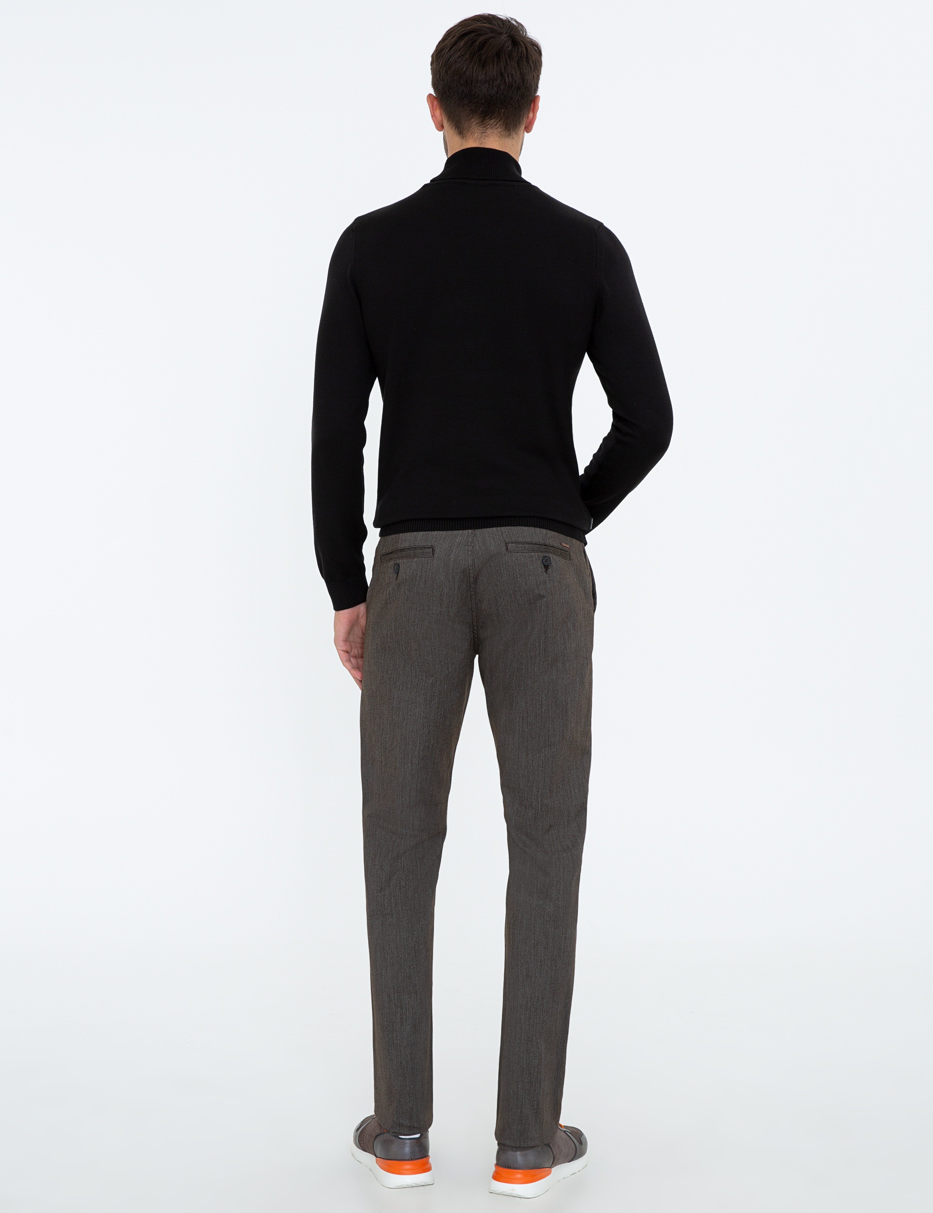 Kahverengi Regular Fit Kanvas Pantolon - Image 4