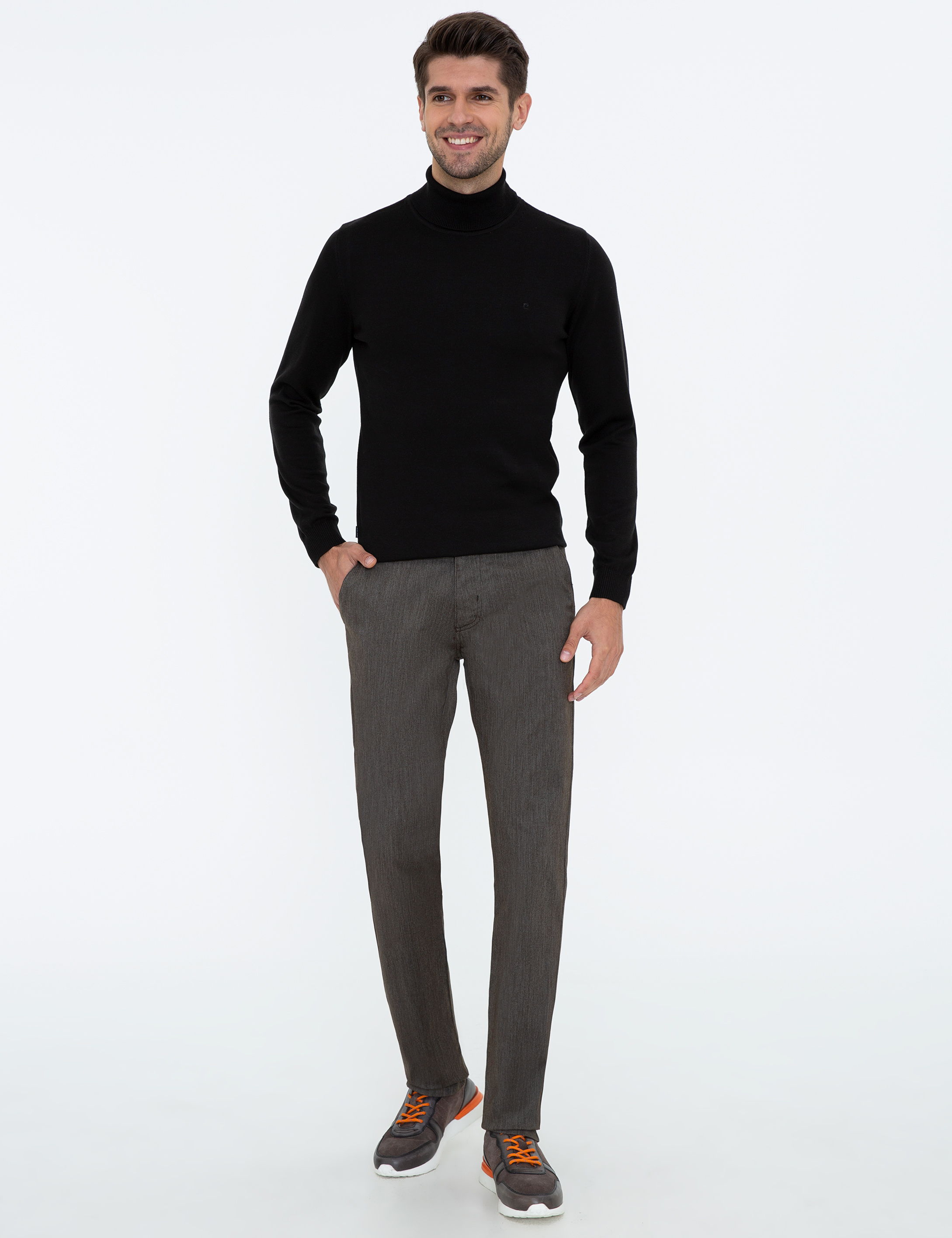 Pierre Cardin Siyah Slim Fit Balıkçı Yaka Basic Triko Kazak görsel 5