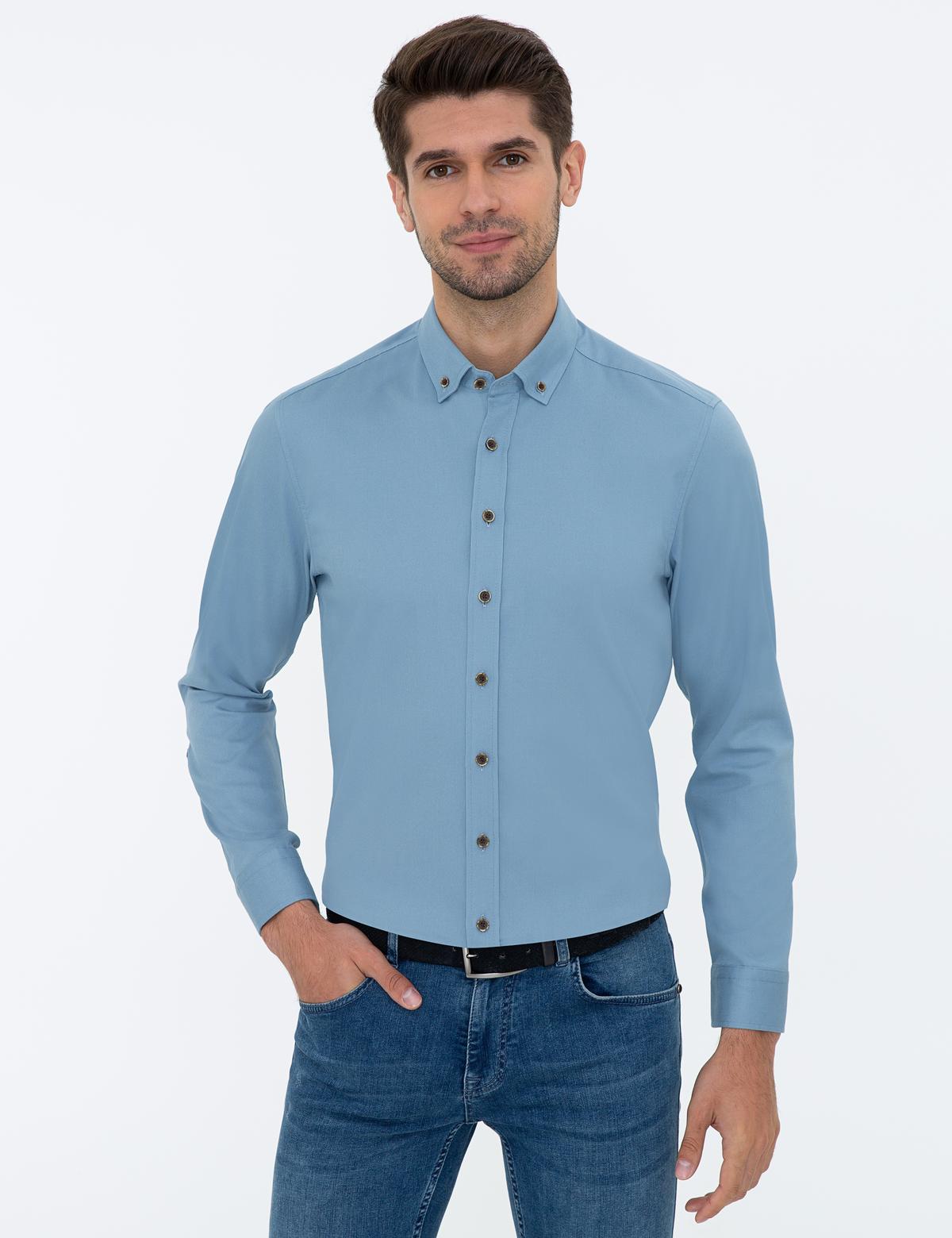 Mavi Regular Fit Uzun Kollu Gömlek