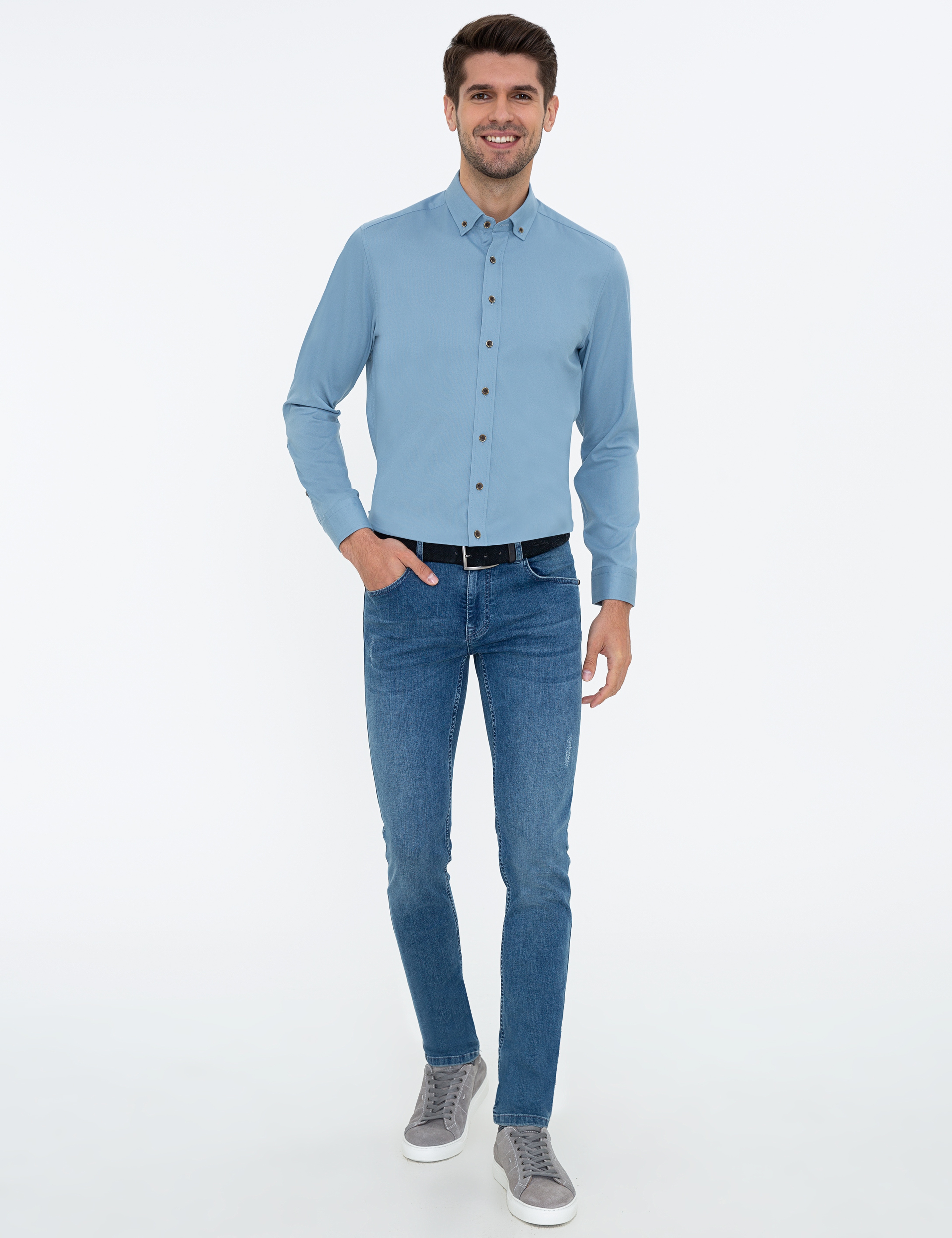 Mavi Regular Fit Uzun Kollu Gömlek - Image 4