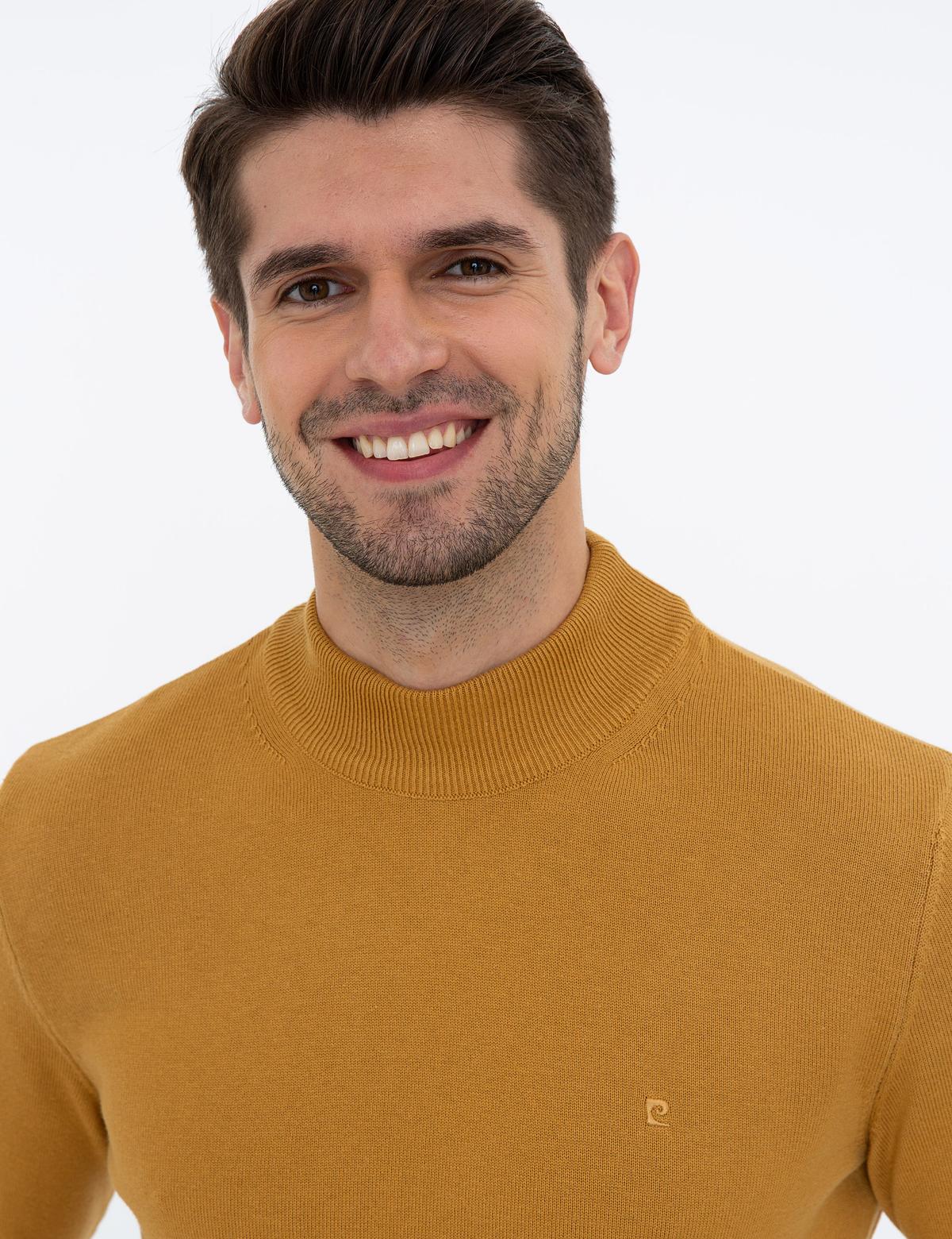 Hardal Slim Fit Yarım Balıkçı Yaka Basic Triko Kazak - 50237780189