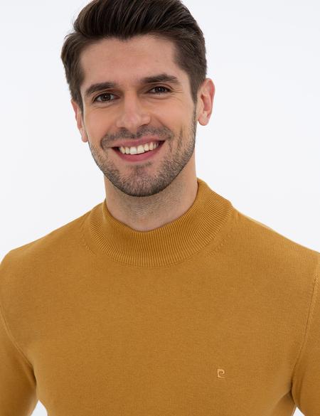 Hardal Slim Fit Yarım Balıkçı Yaka Basic Triko Kazak - 50237780189