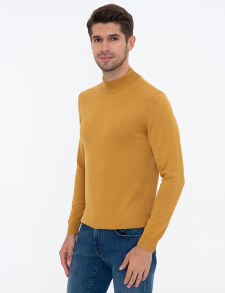 Hardal Slim Fit Yarım Balıkçı Yaka Basic Triko Kazak - 50237780189