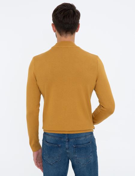 Hardal Slim Fit Yarım Balıkçı Yaka Basic Triko Kazak - 50237780189