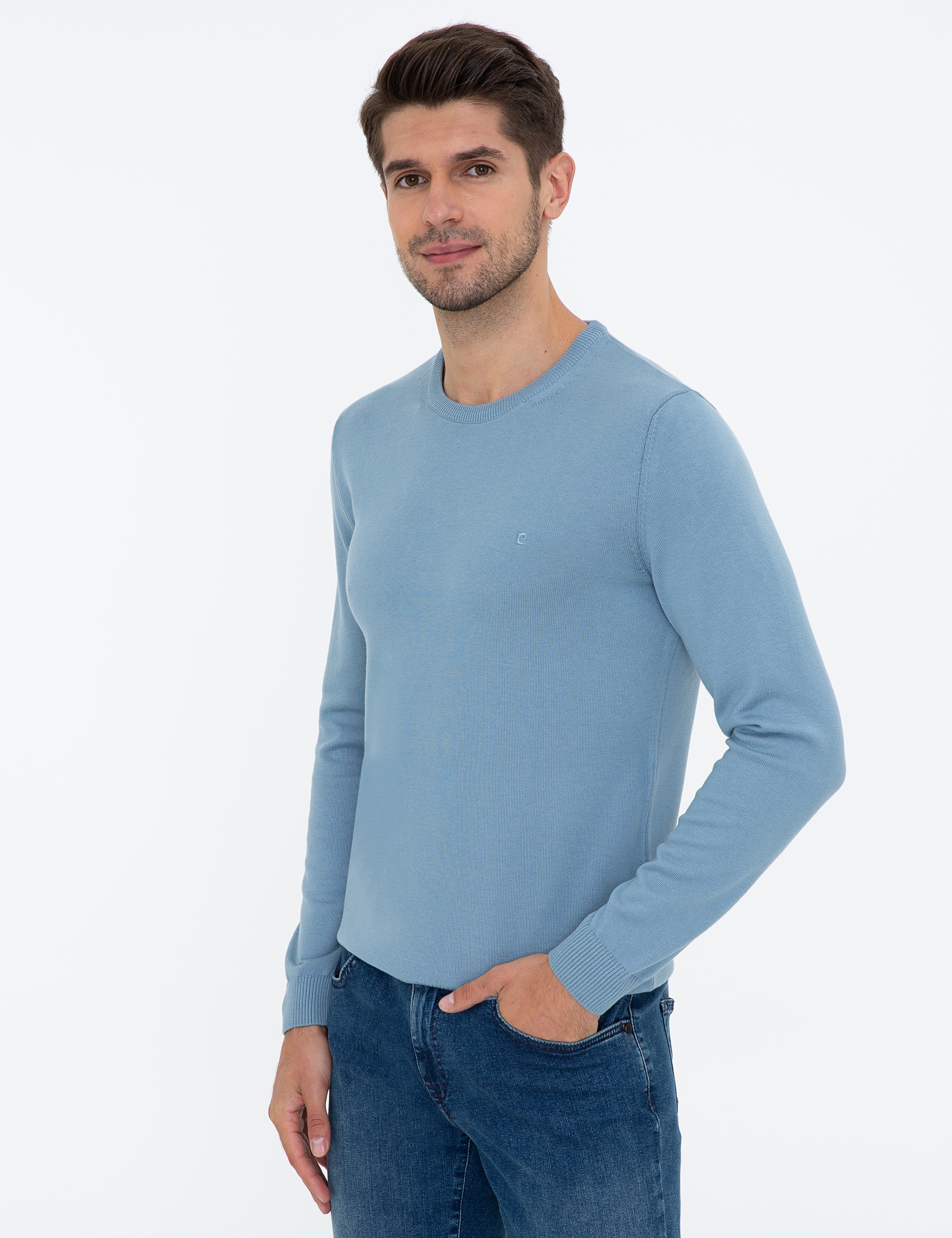Mavi Slim Fit Bisiklet Yaka Basic Triko Kazak - Image 3