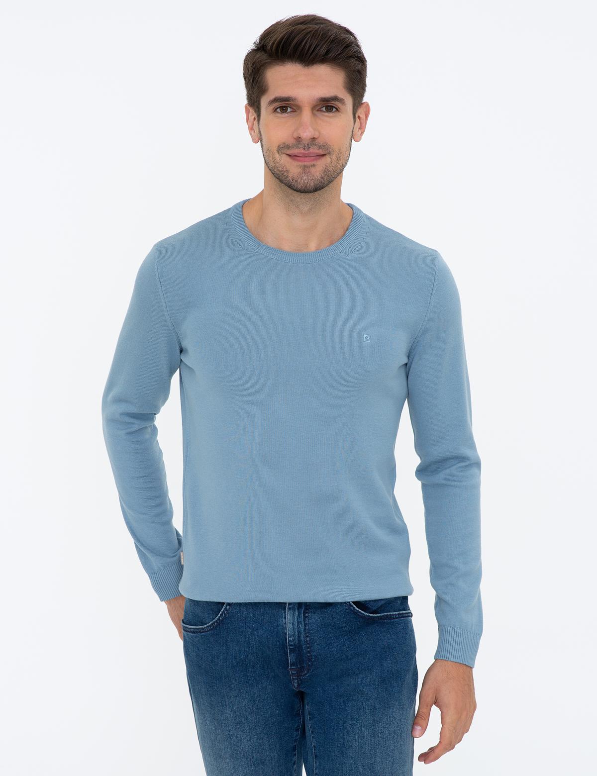 Mavi Slim Fit Bisiklet Yaka Basic Triko Kazak