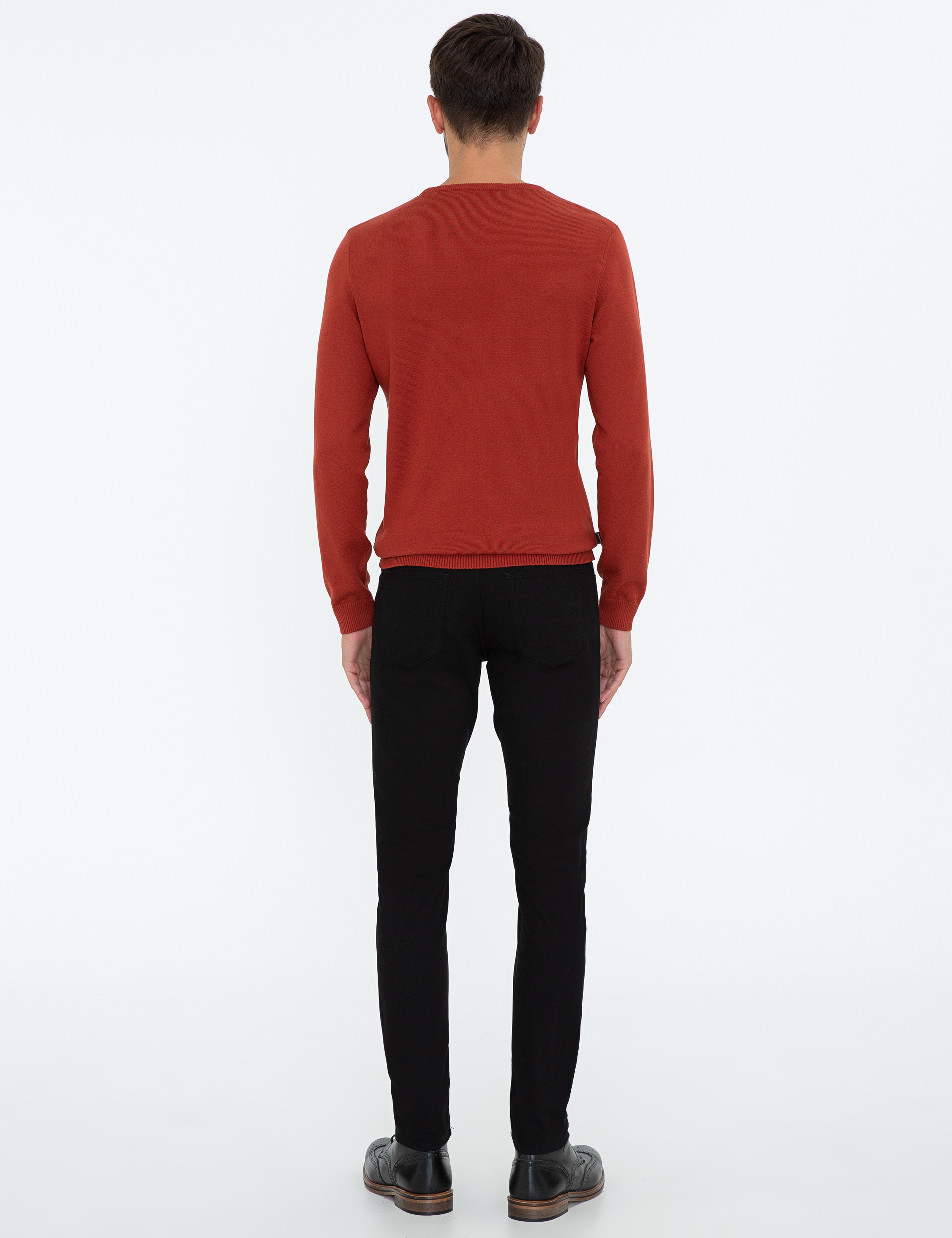 Siyah Slim Fit Kanvas Pantolon - Image 4
