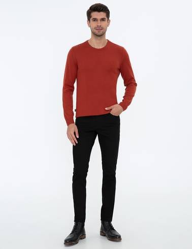Siyah Slim Fit Kanvas Pantolon