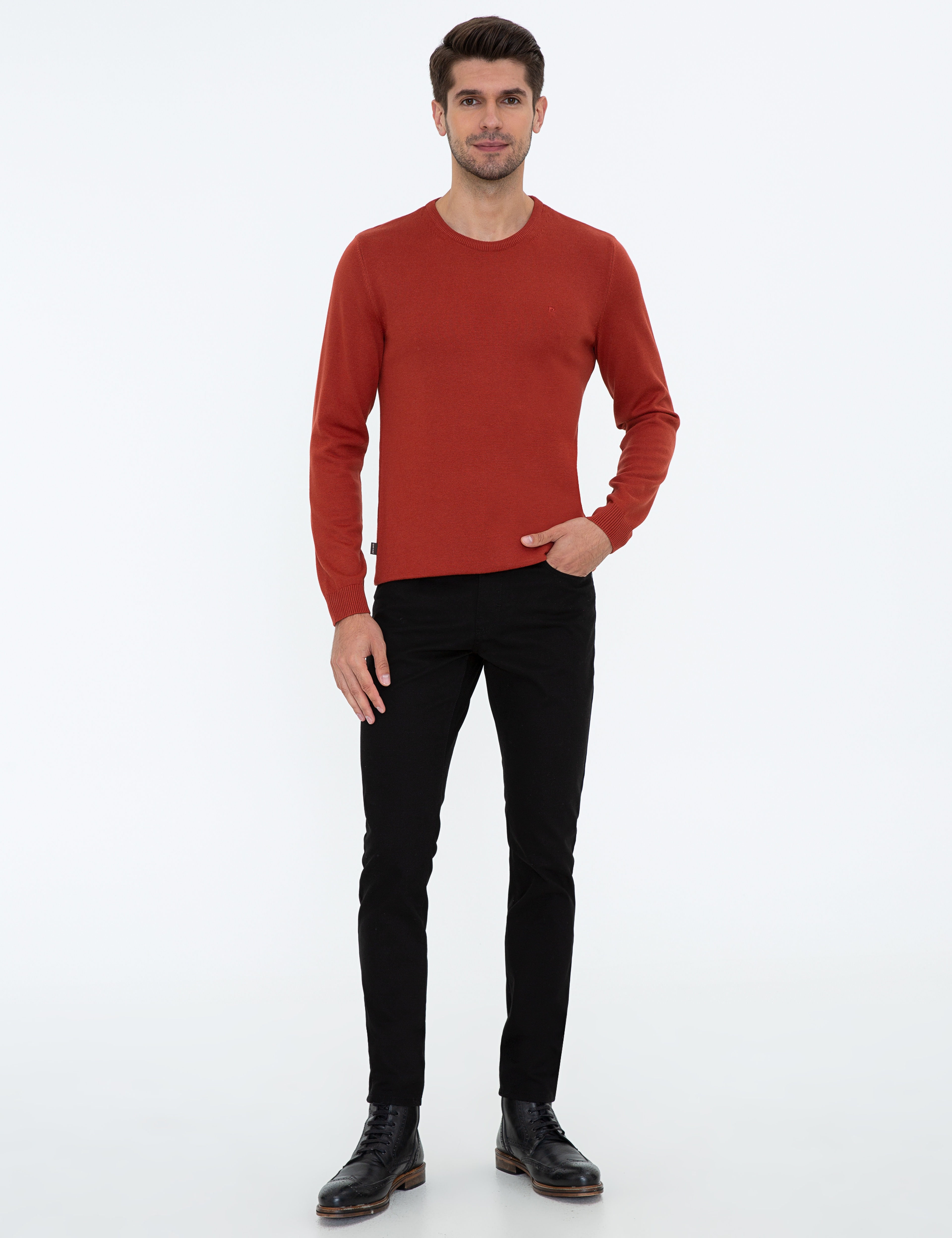 Siyah Slim Fit Kanvas Pantolon