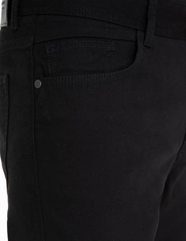 Siyah Slim Fit Kanvas Pantolon