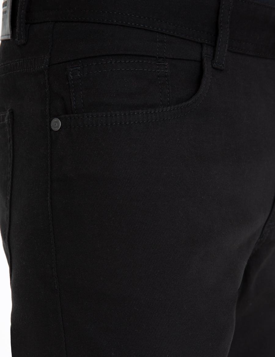 Siyah Slim Fit Kanvas Pantolon