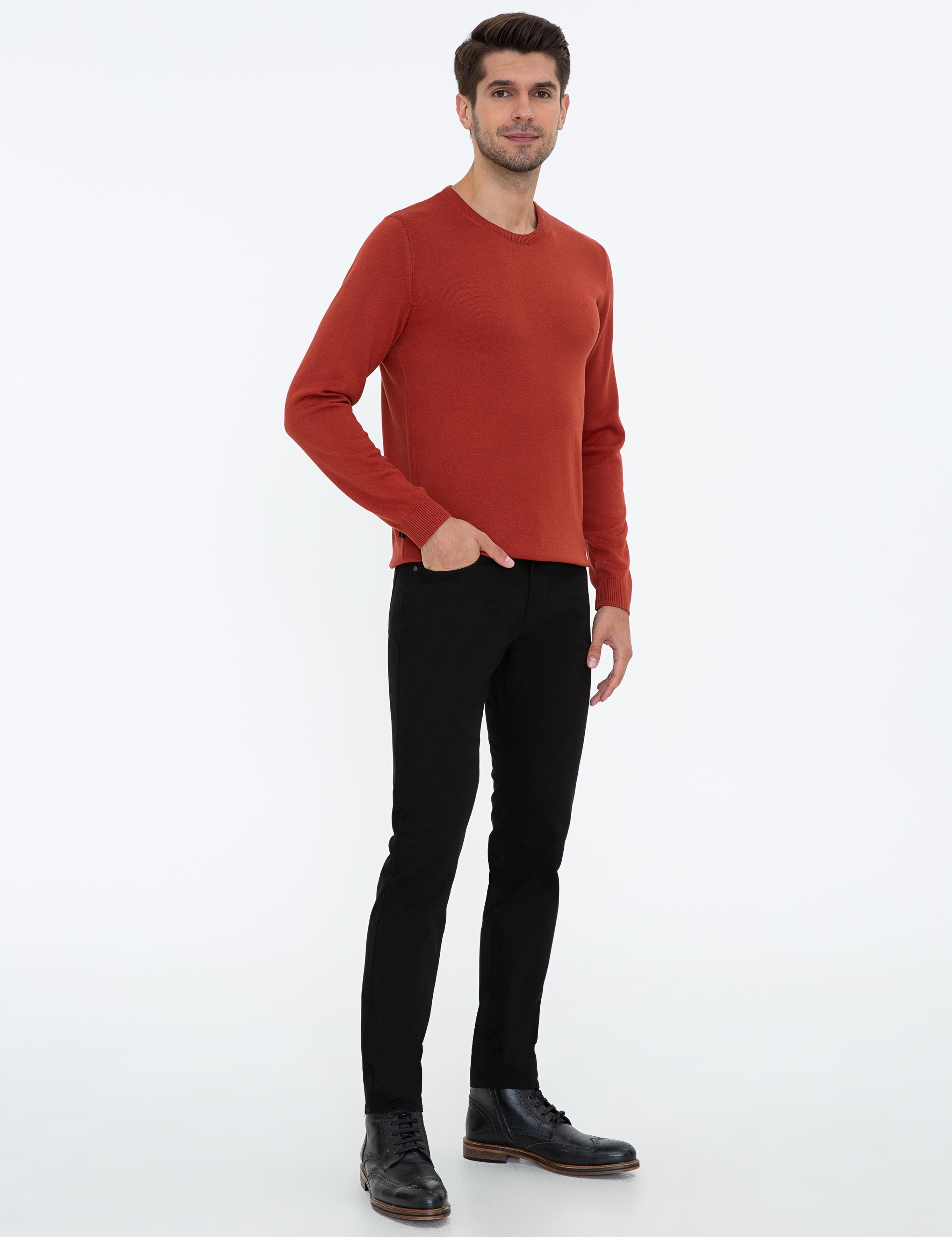 Siyah Slim Fit Kanvas Pantolon