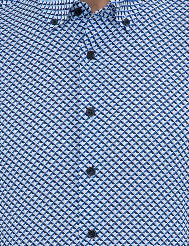 Lacivert Slim Fit Uzun Kollu Gömlek