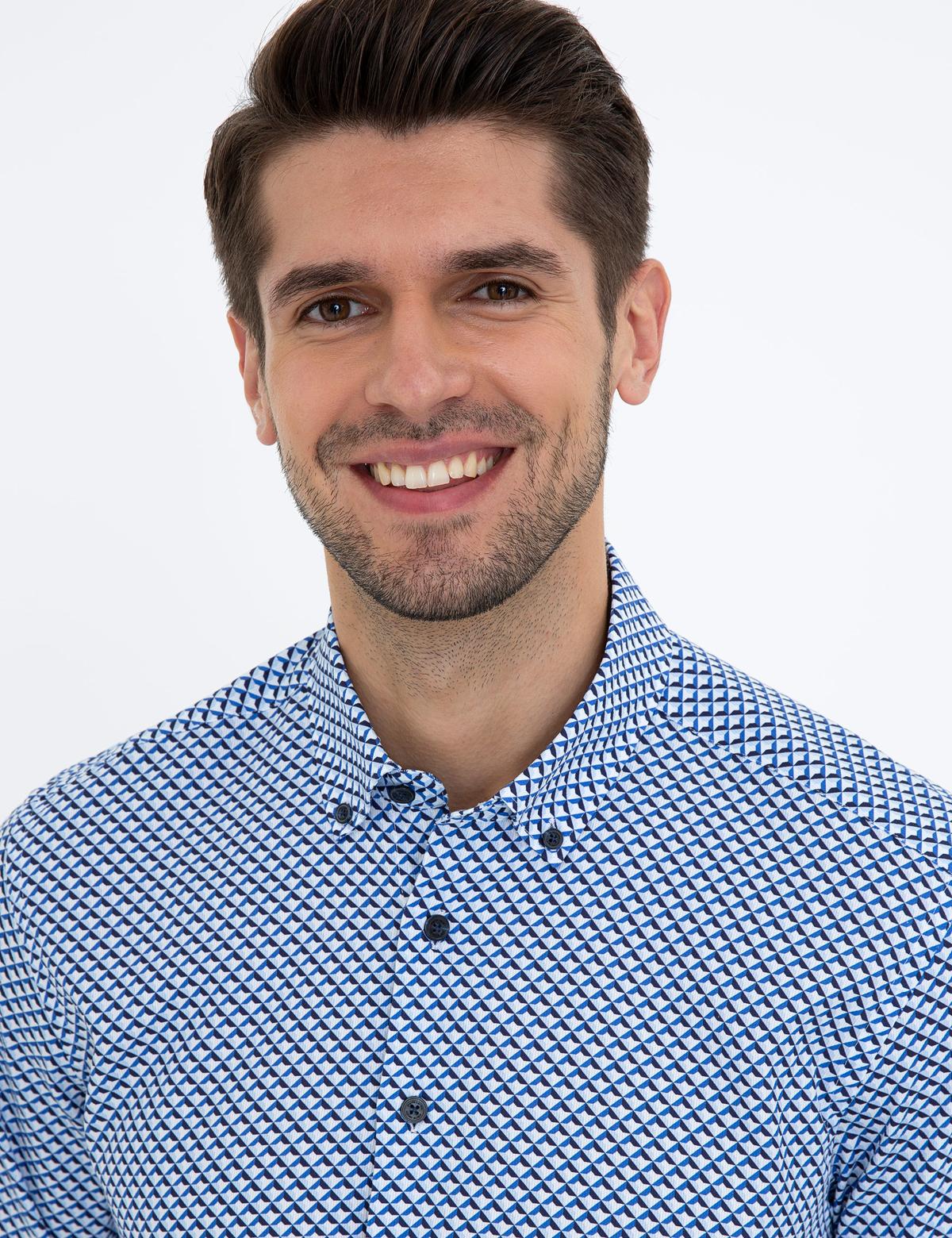 Lacivert Slim Fit Uzun Kollu Gömlek - 50238724027