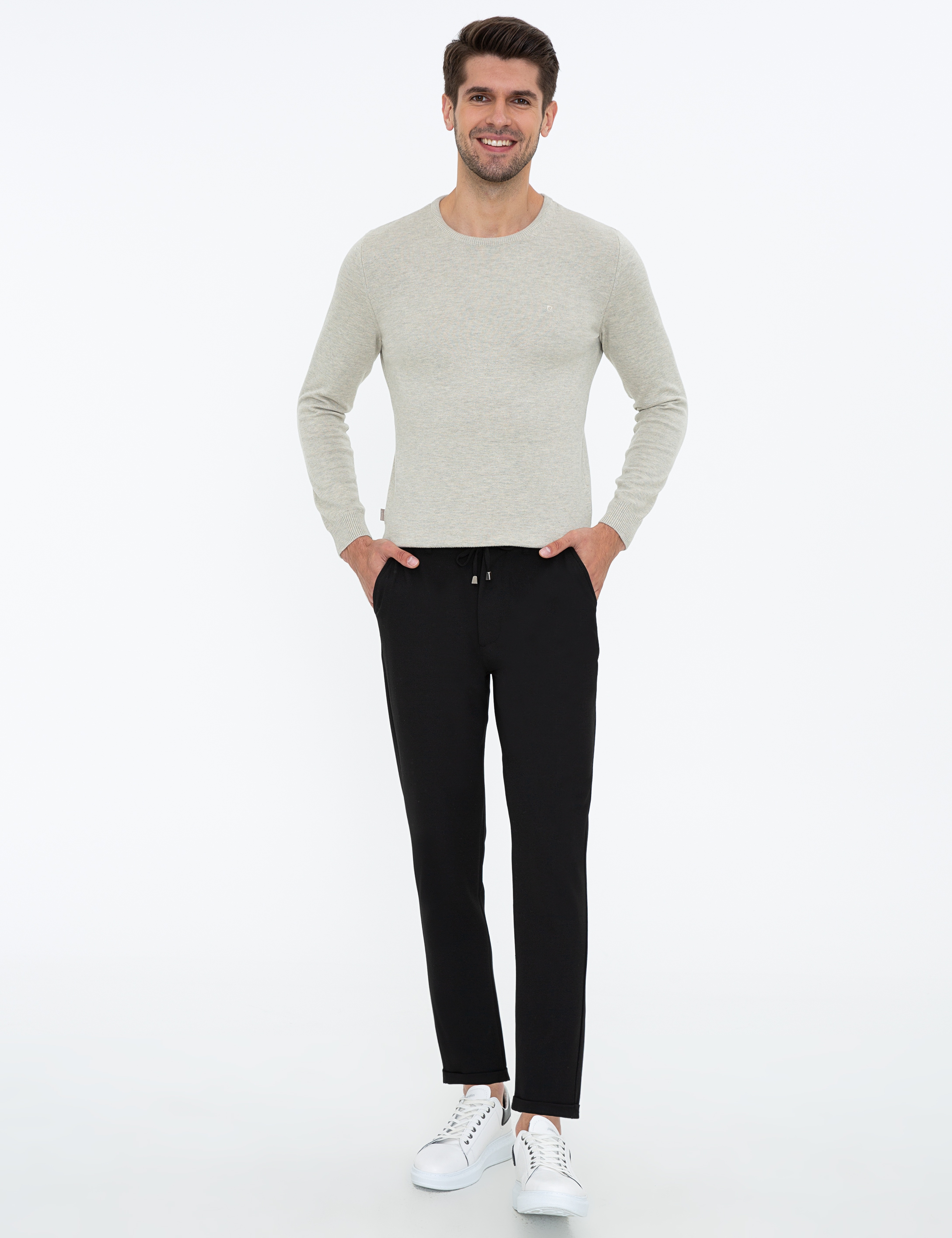 Siyah Jogger Fit Kanvas Pantolon