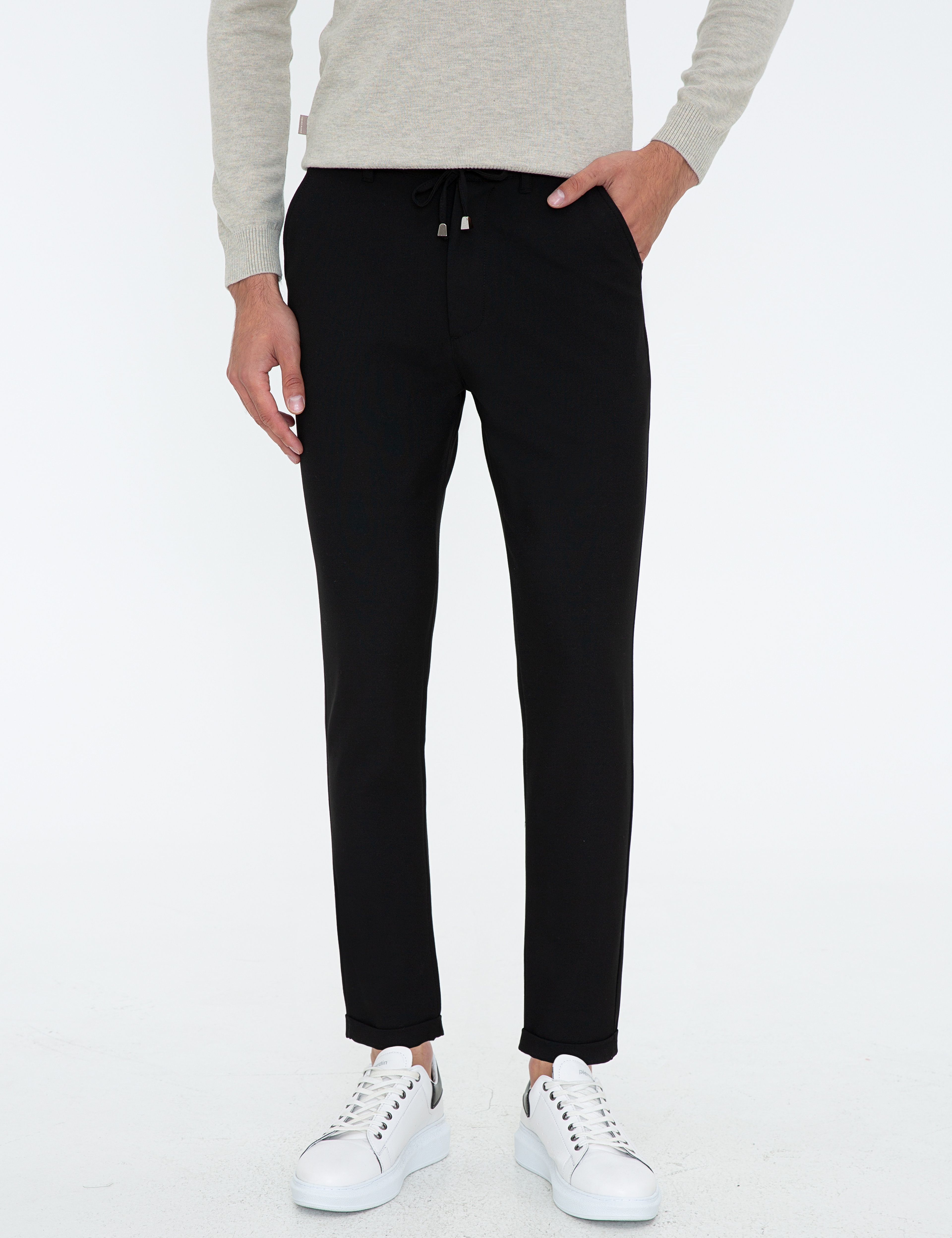 Siyah Jogger Fit Kanvas Pantolon
