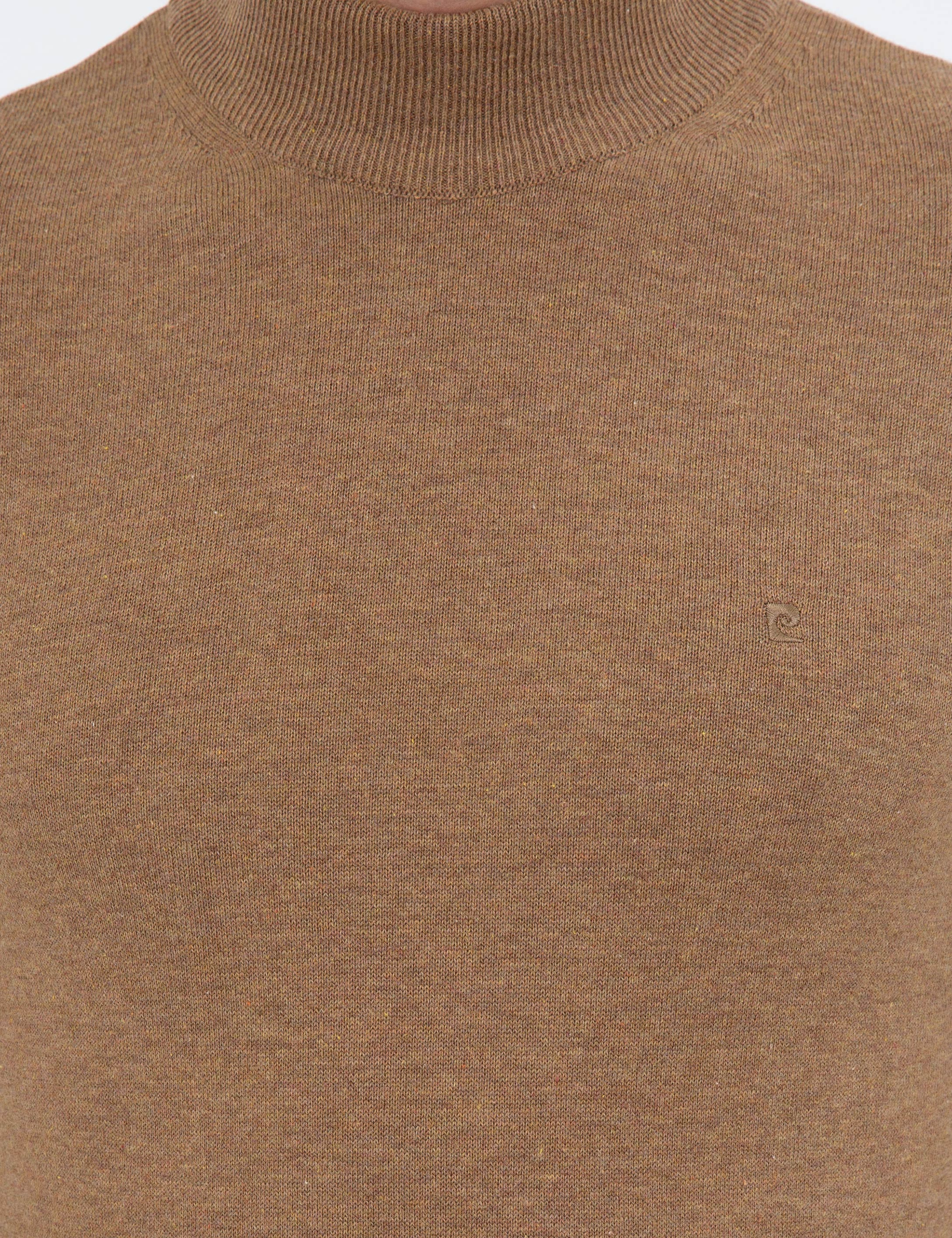 Camel Melanj Slim Fit Yarım Balıkçı Yaka Basic Triko Kazak