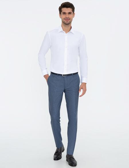 Beyaz Slim Fit Armürlü Gömlek - 50241517007