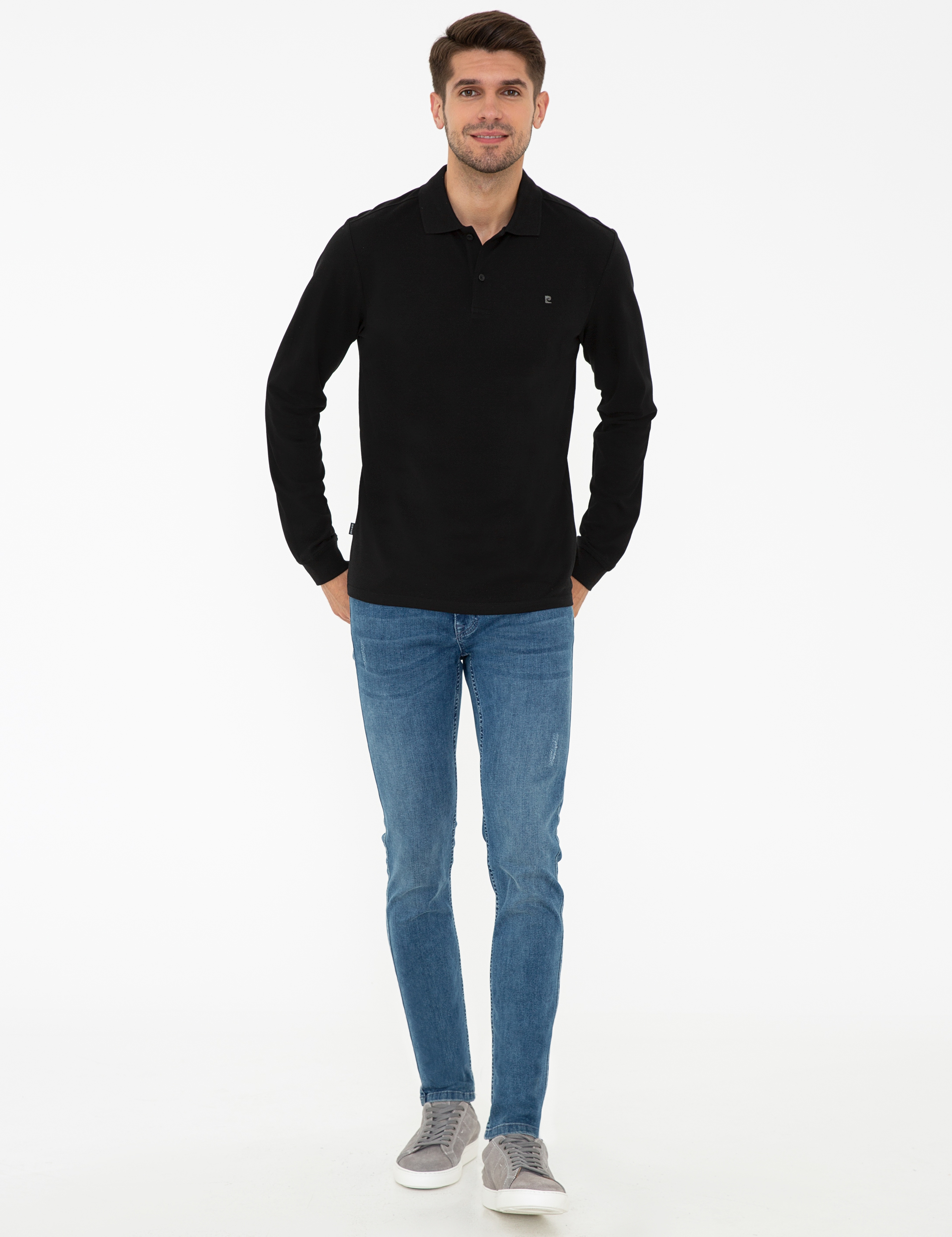 Siyah Slim Fit Basic Sweatshirt - Image 4