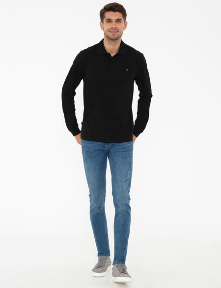 Siyah Slim Fit Basic Sweatshirt - 50247253001