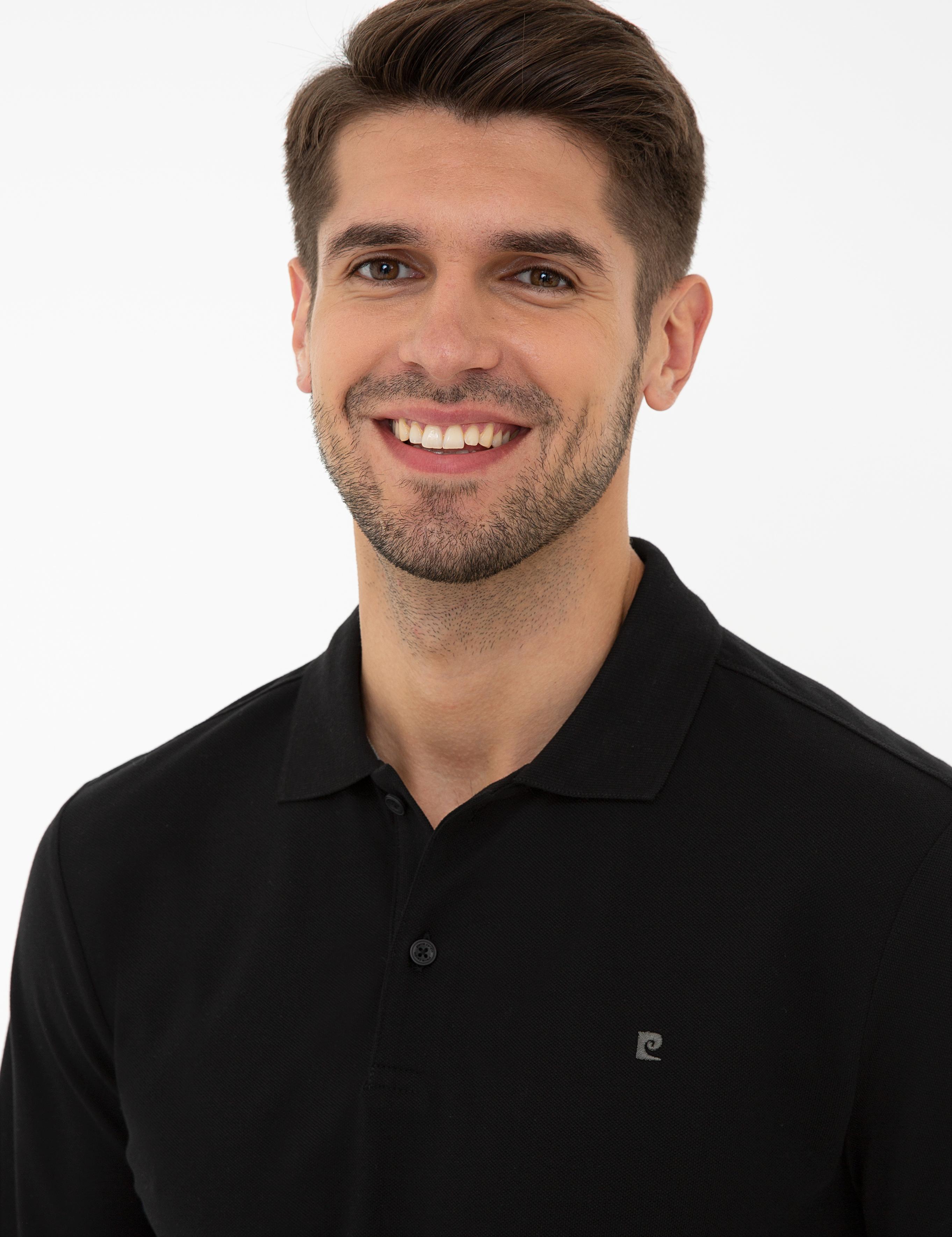 Siyah Slim Fit Basic Sweatshirt