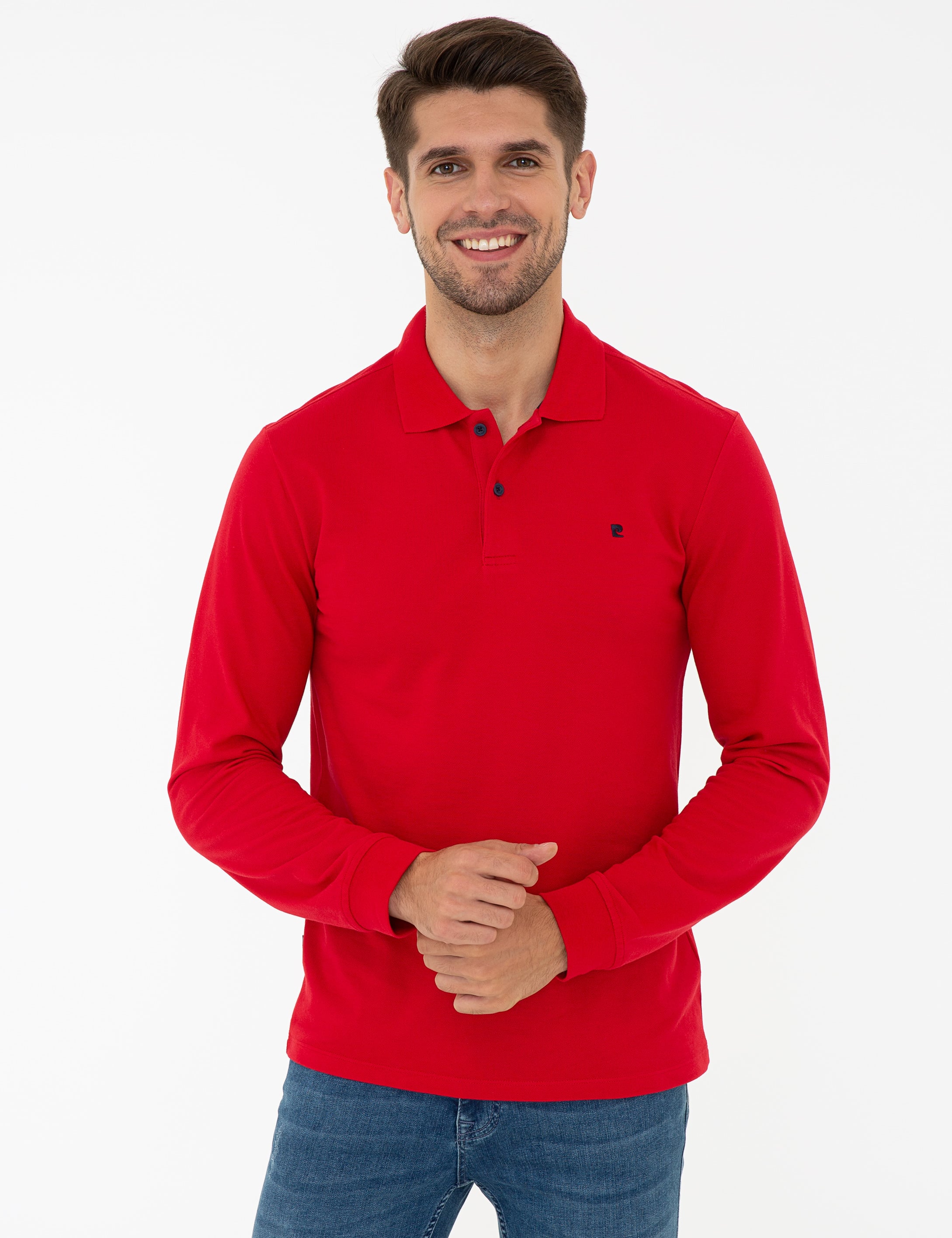 Kırmızı Slim Fit Basic Sweatshirt